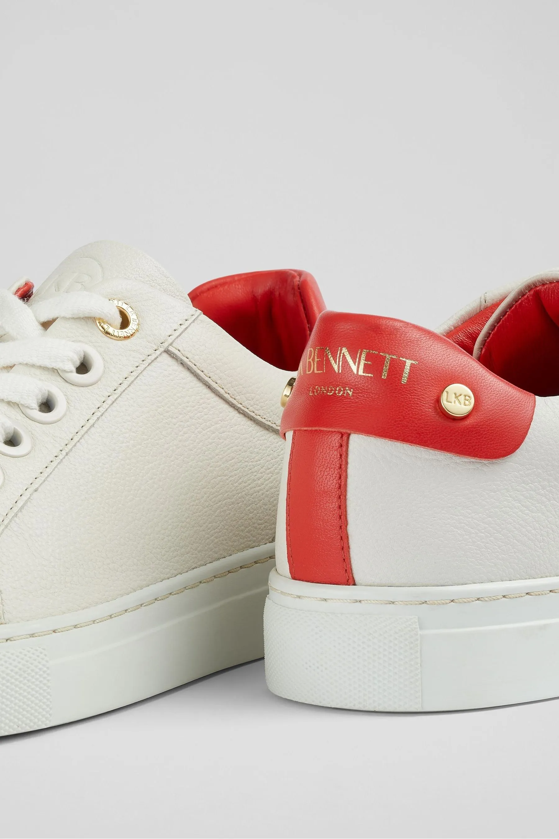LK Bennett Signature Bianco and Rosso - Dtud - Scarpe da ginnastica classiche