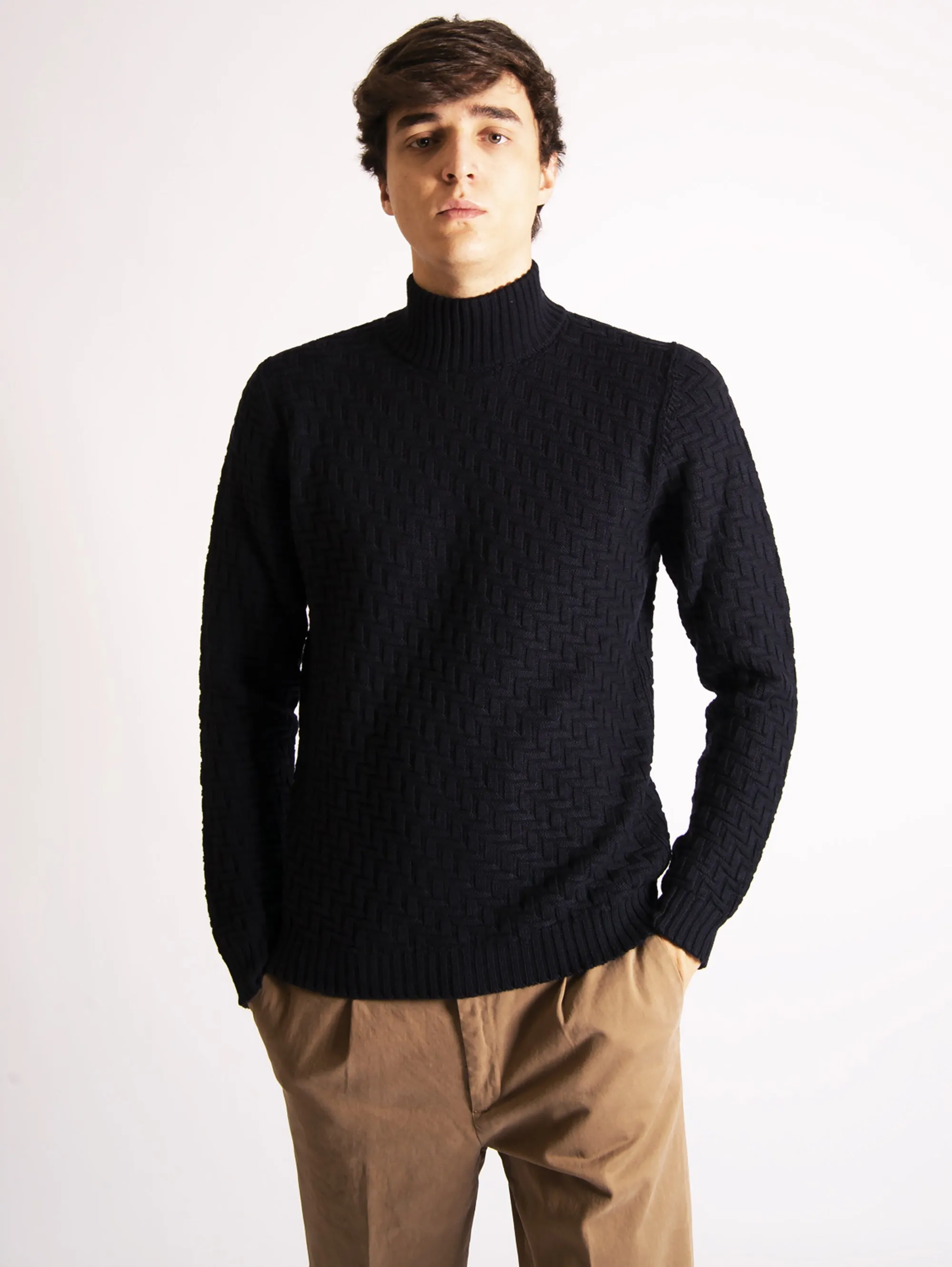 Maglia Collo Alto Blu