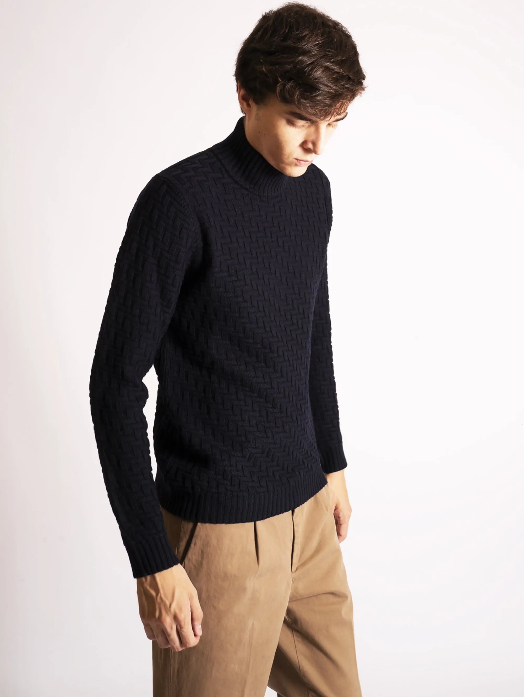 Maglia Collo Alto Blu