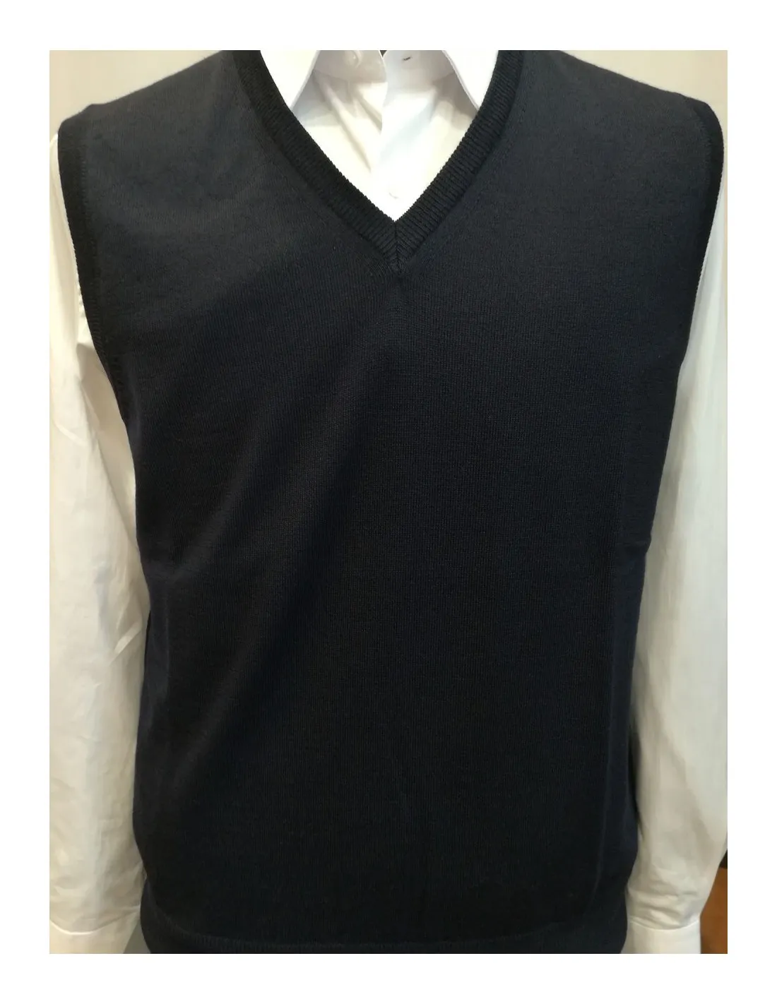 Maglia collo v sm lana blu taglie forti