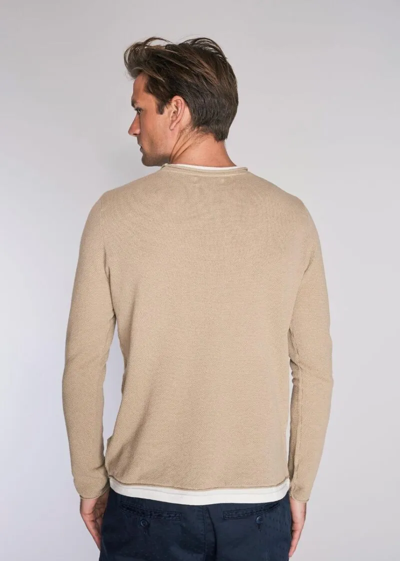 Maglia in cotone con dettagli in jersey