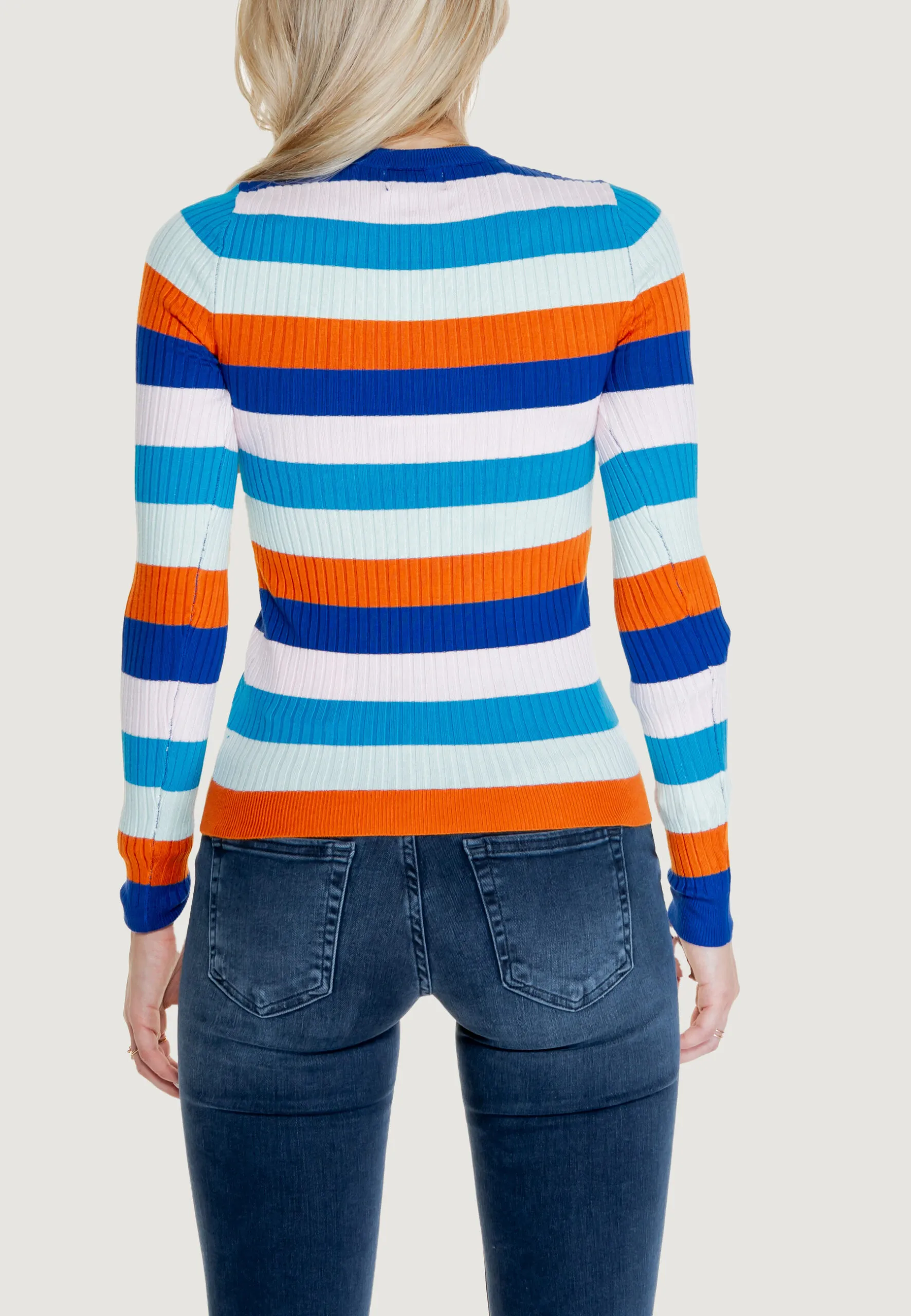 Maglia Only ONLKAROL LS O-NECK CS KNT Azzurro