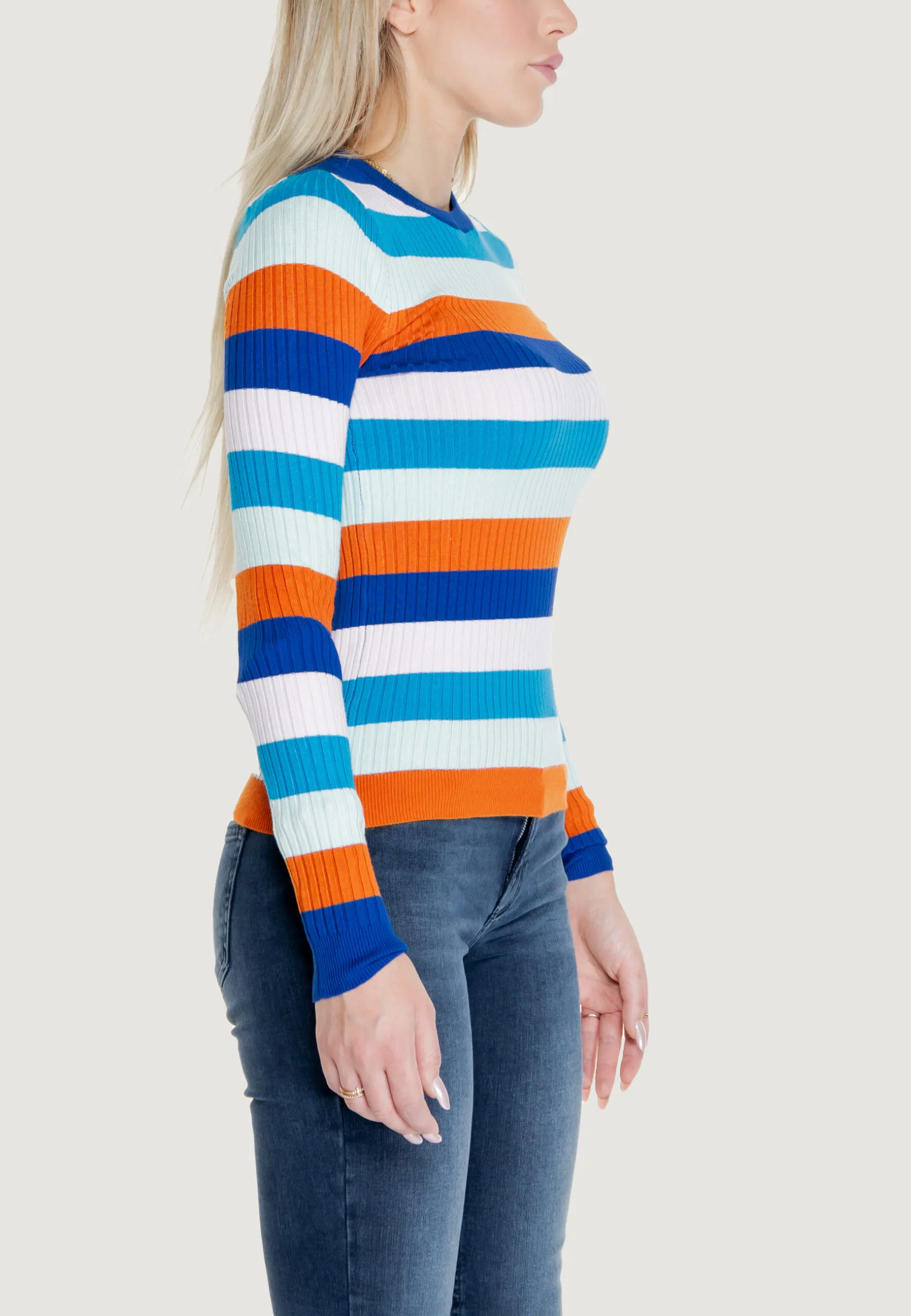 Maglia Only ONLKAROL LS O-NECK CS KNT Azzurro