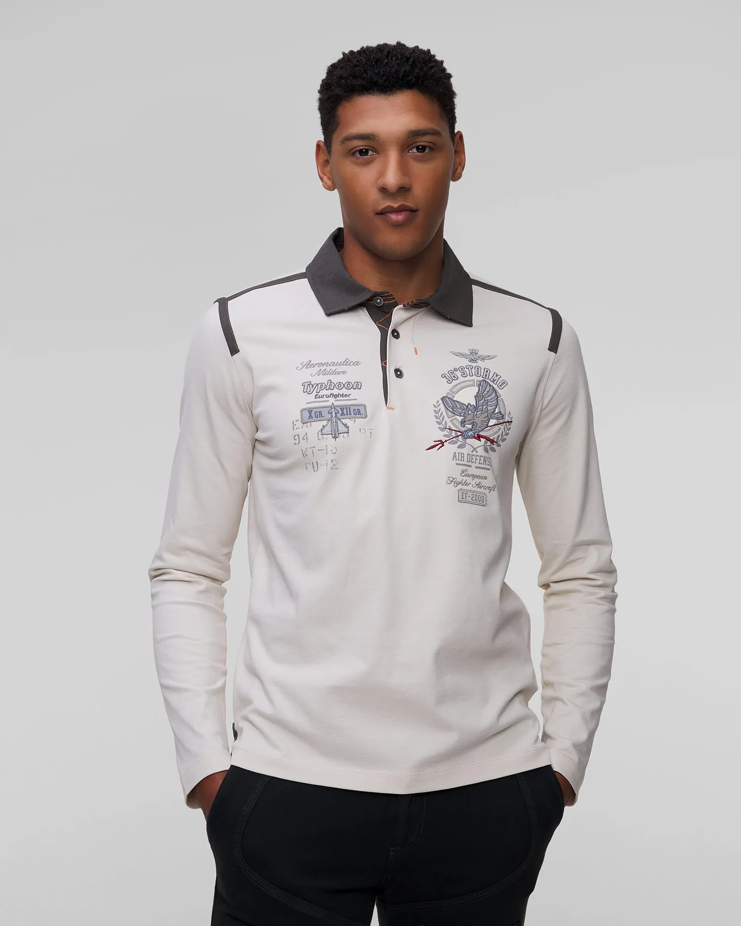 Maglietta a maniche lunghe da uomo Aeronautica Militare 242PO1821P173-73098