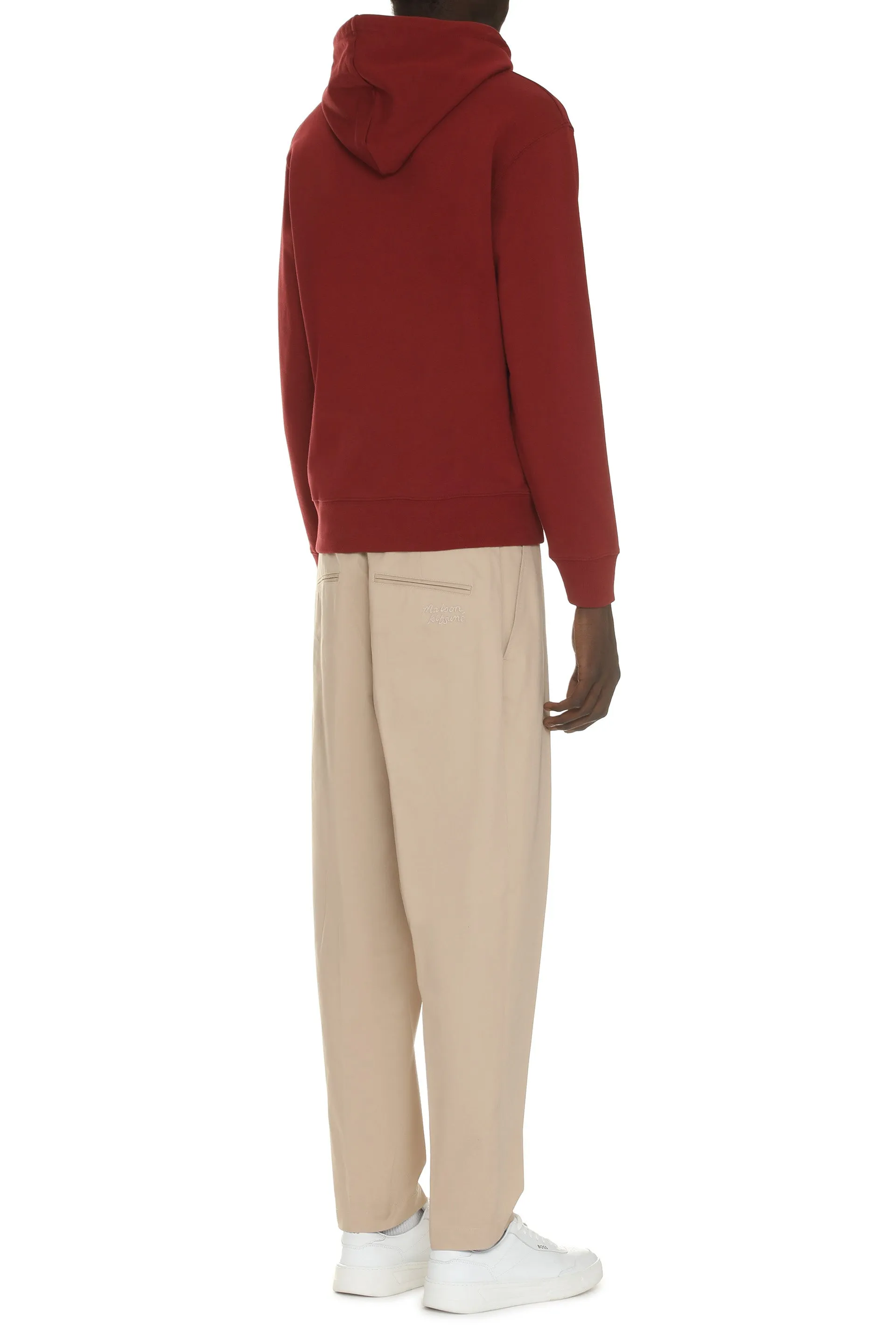 Maison Kitsuné Felpa in cotone con cappuccio