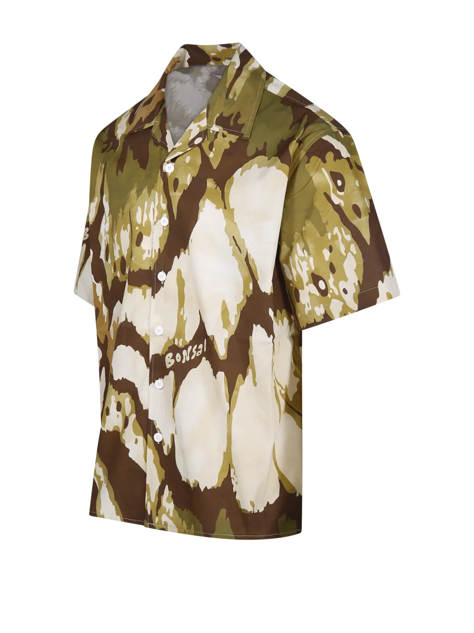 MEN BONSAI GREEN COTTON OVERSIZE FIT BOWLING SHIRT