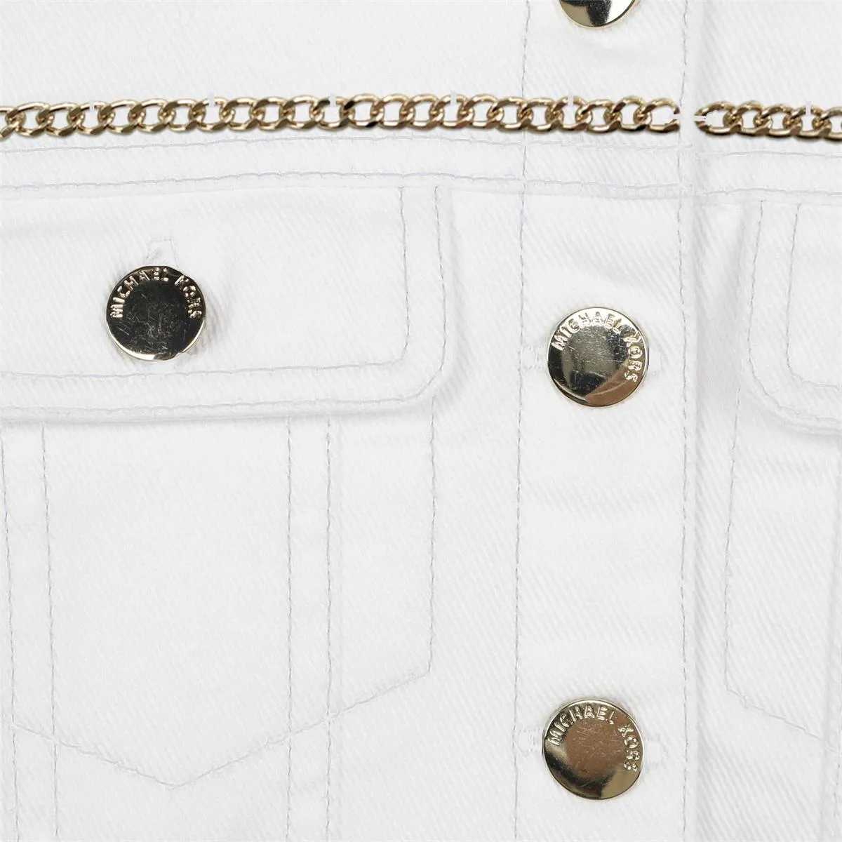 MICHAEL KORS Giubbino in denim con catene Bianco