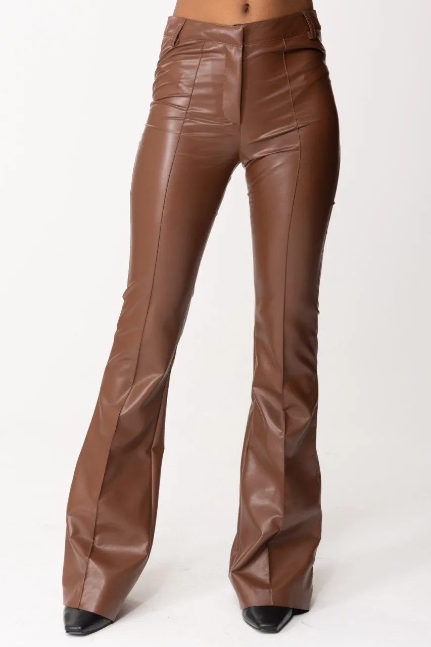 Pantaloni flare in pelle TOFFEE