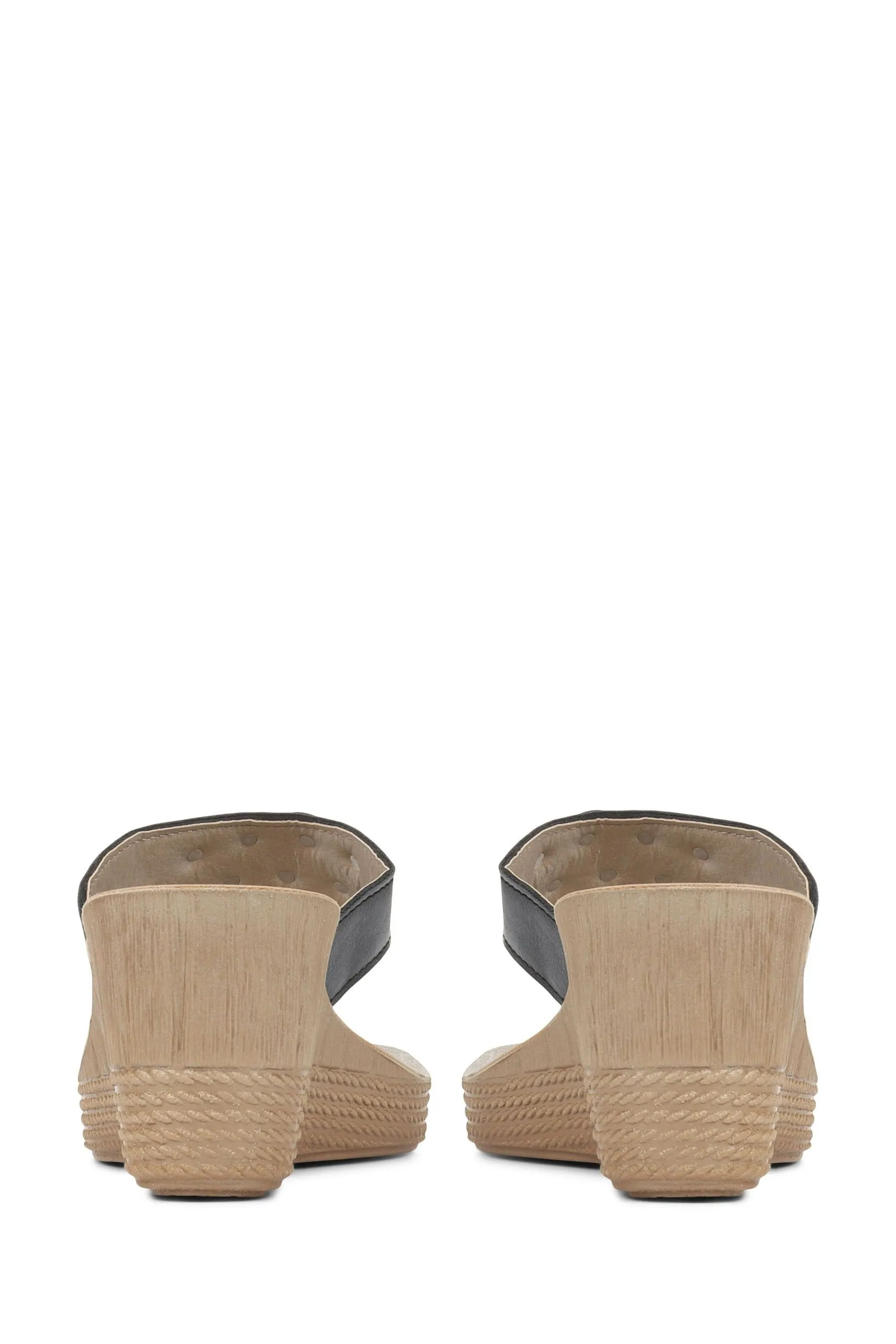 Pavers Nero infradito con zeppa - Sandali