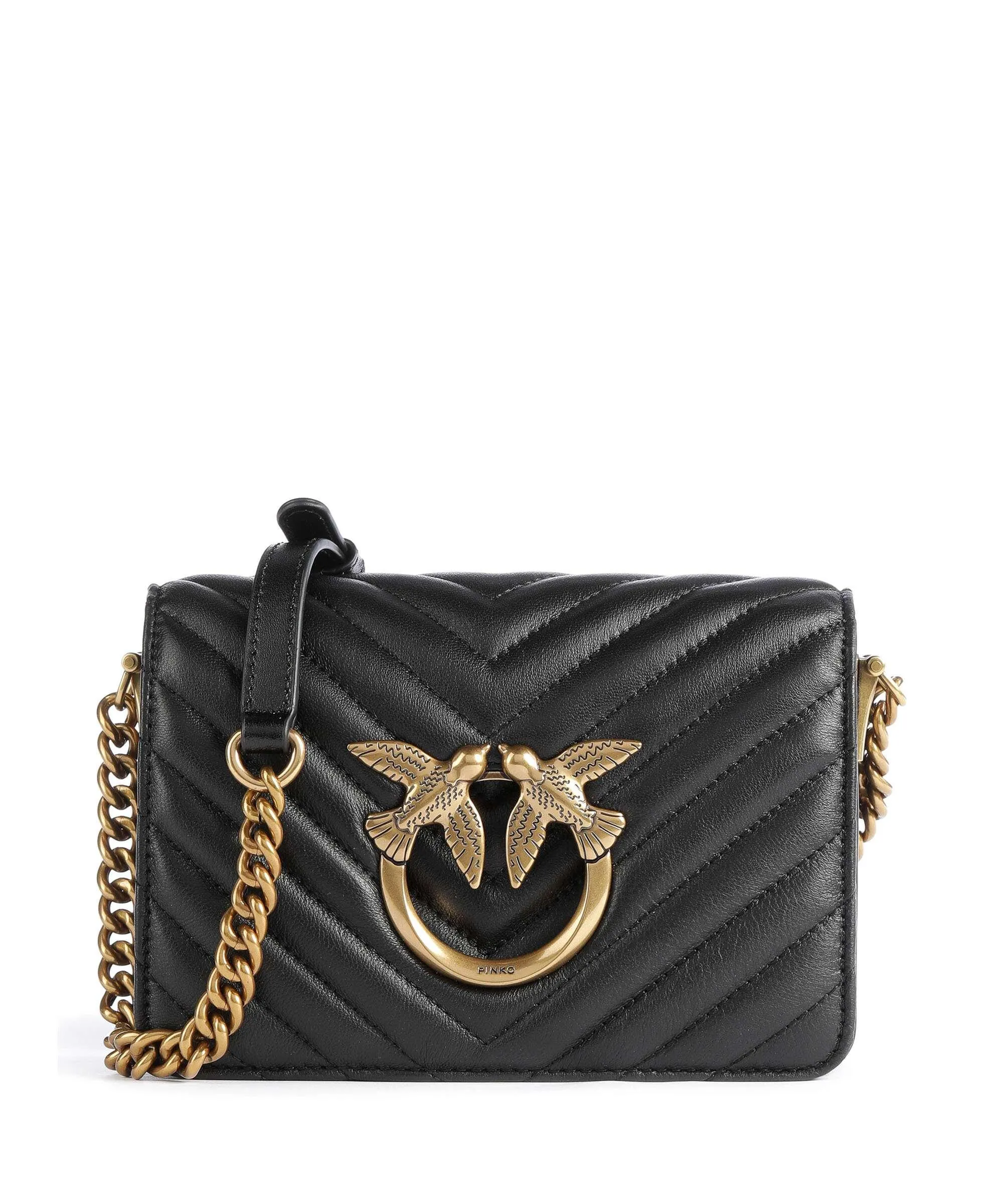  Pinko Love Click Mini Borsa a tracolla pelle di pecora nero  