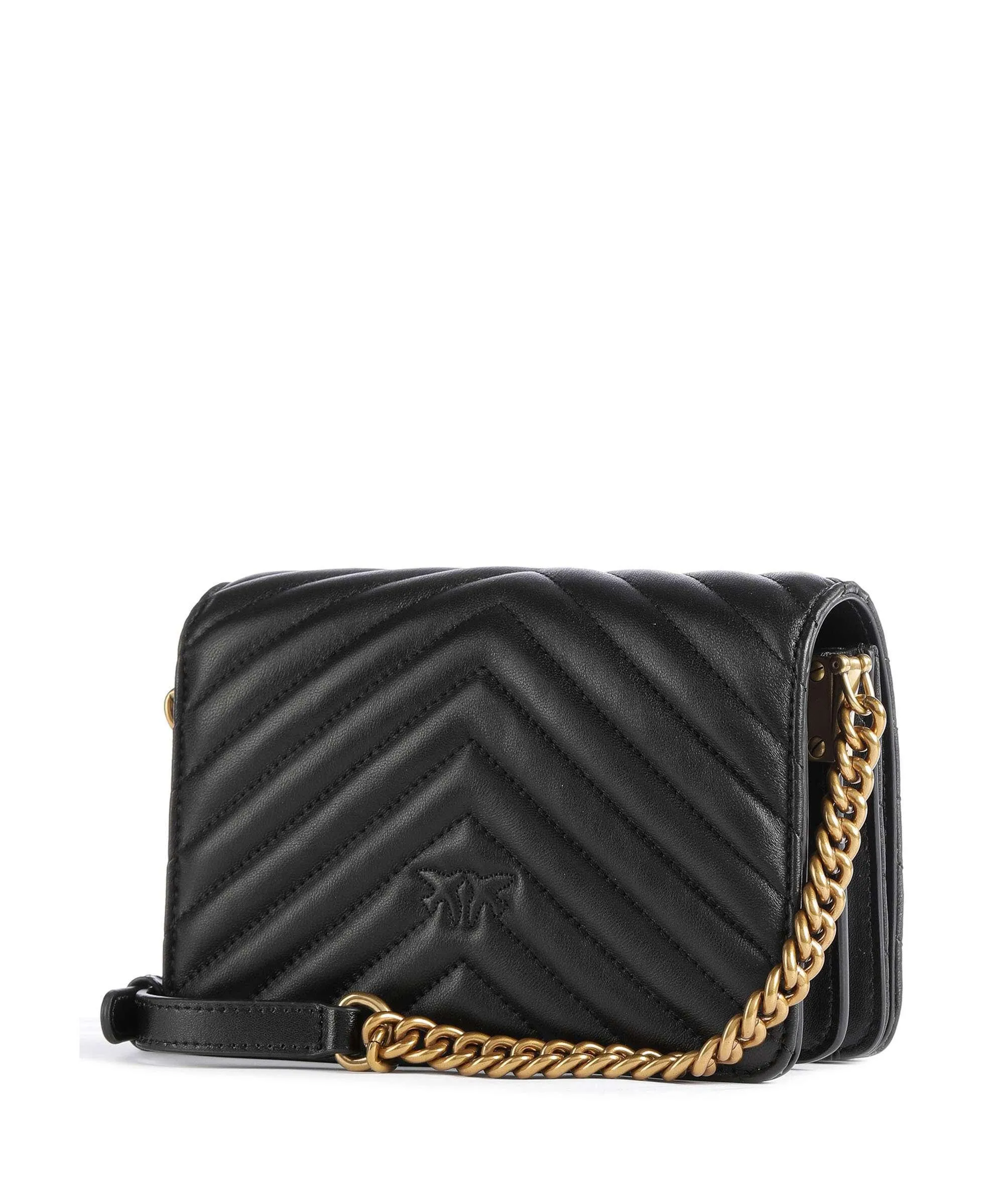  Pinko Love Click Mini Borsa a tracolla pelle di pecora nero  