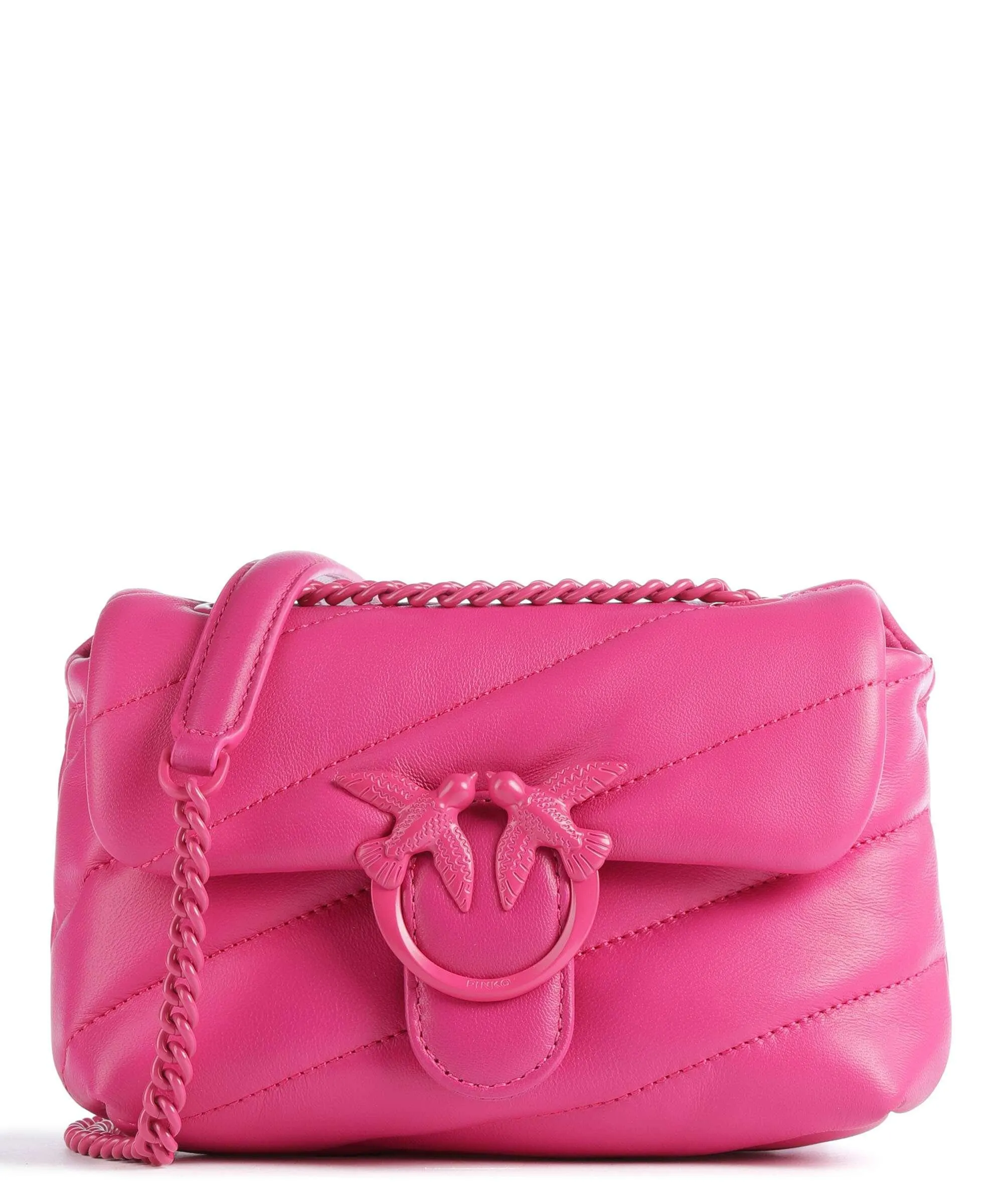  Pinko Love Puff Baby Borsa a spalla pelle di pecora pink  