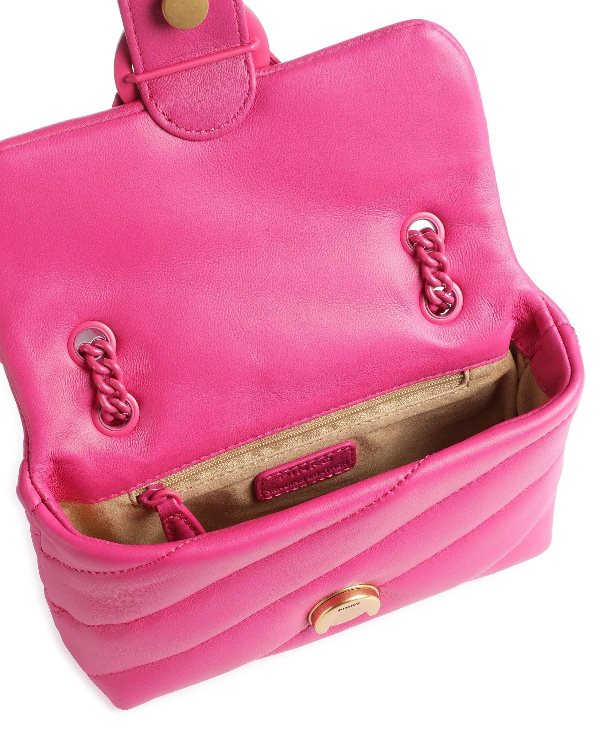  Pinko Love Puff Baby Borsa a spalla pelle di pecora pink  