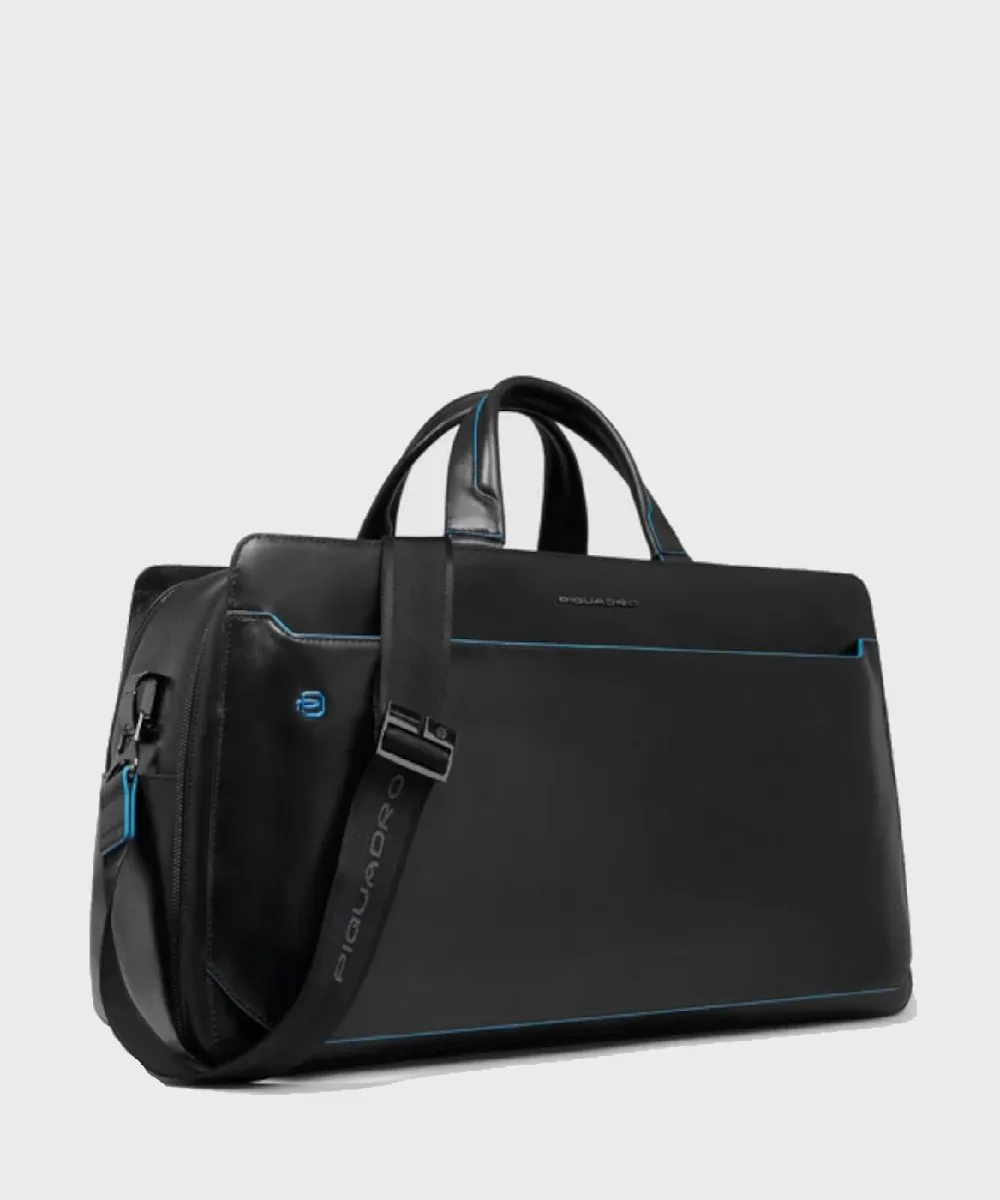 Piquadro Blue Square borsone da viaggio, pelle nero