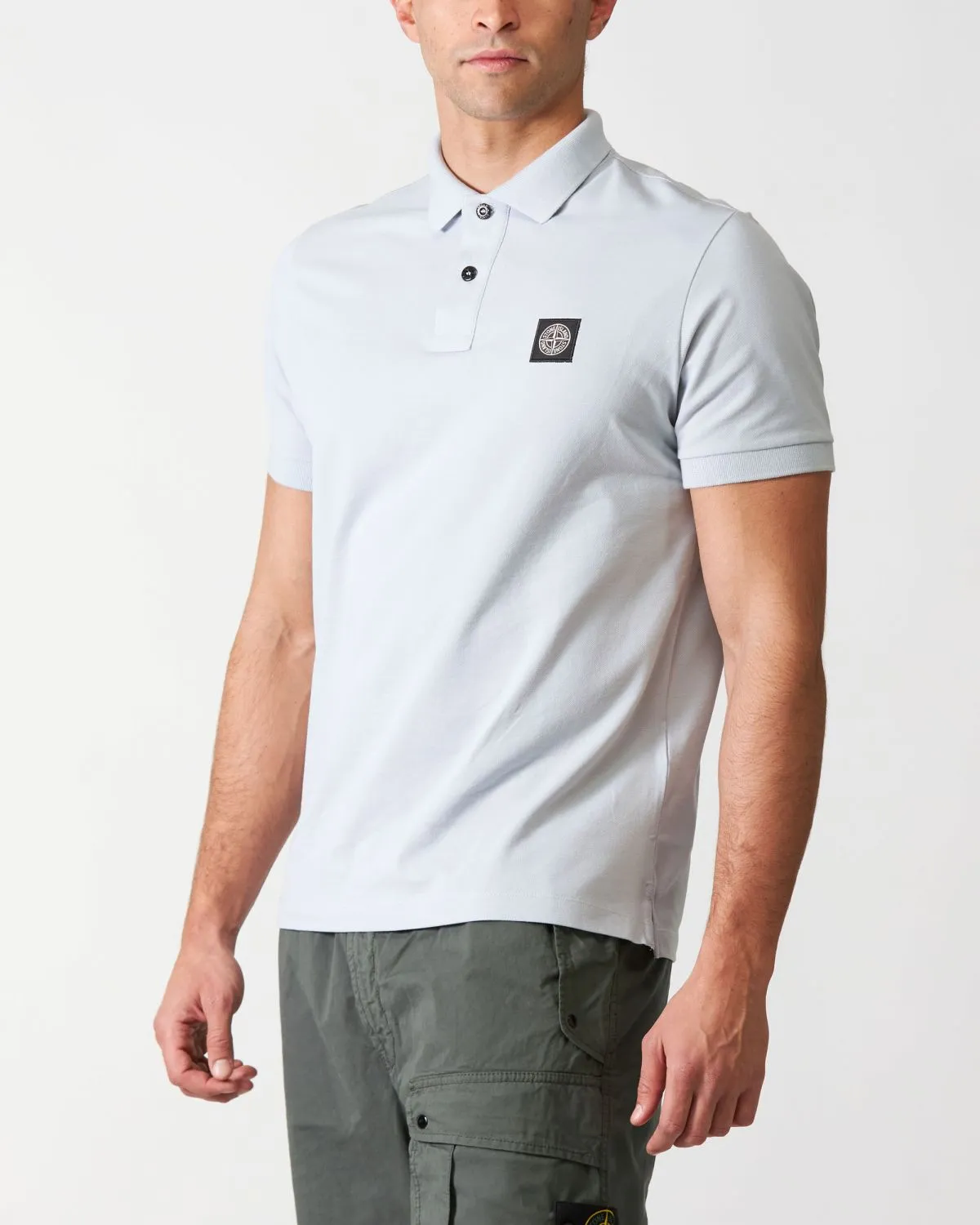 Polo slim fit azzurro