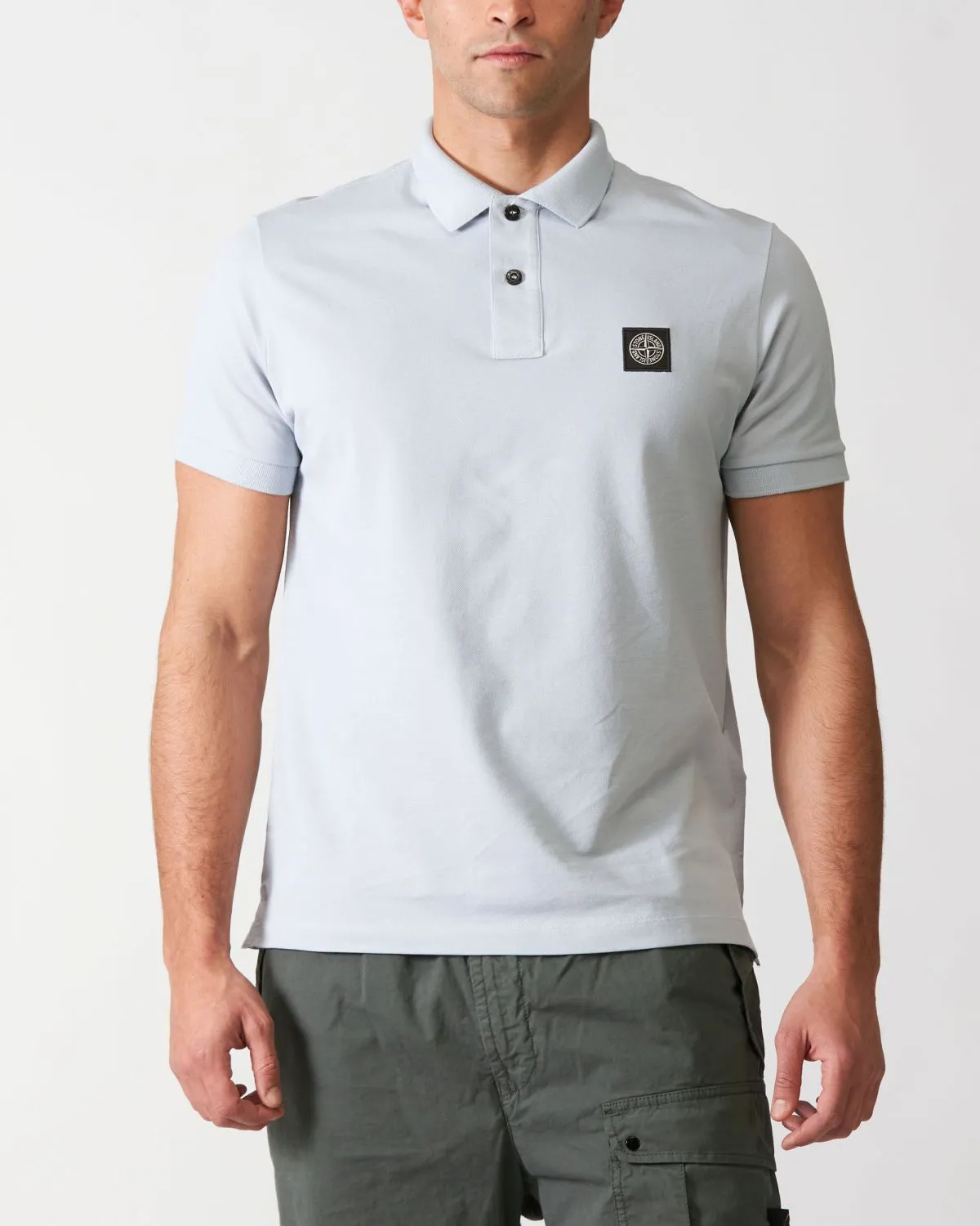 Polo slim fit azzurro