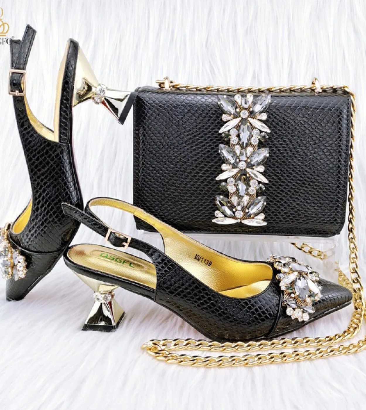 Qsgfc Scarpe Nobili Classiche dal Design Italiano Borsa Solida Abbinata Borsa per Scarpe Stile Africano in Rilievo Moda