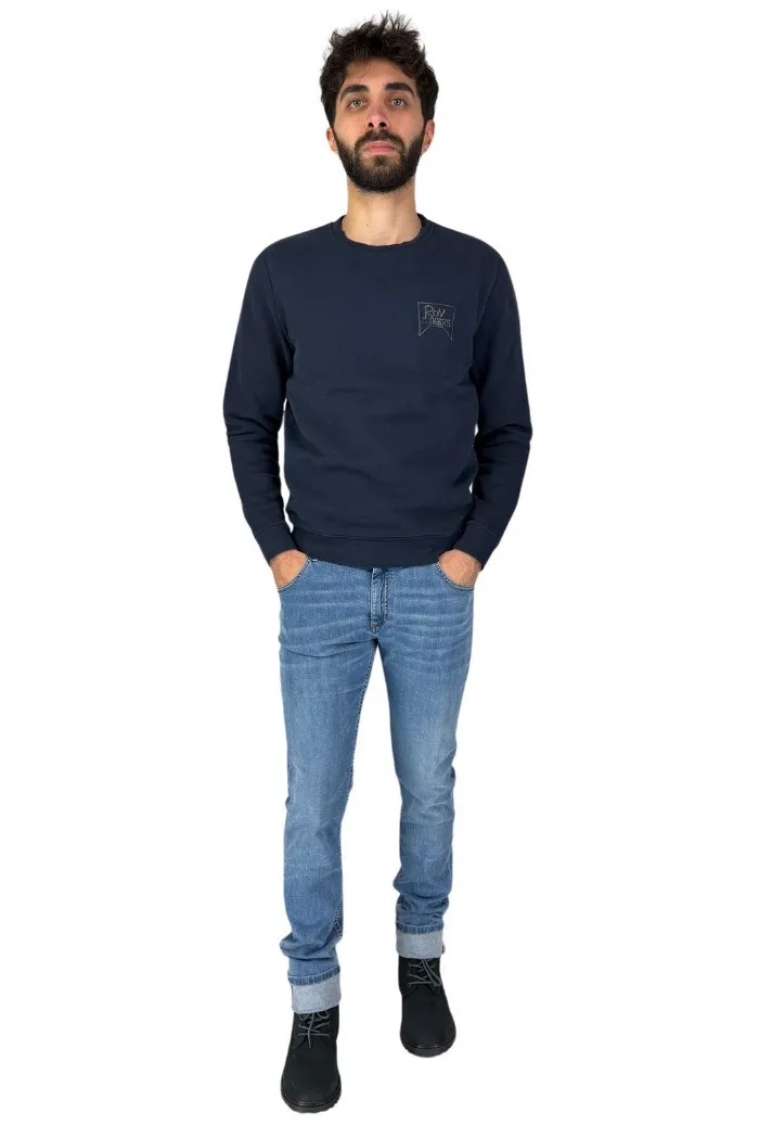 Roy Roger's felpa girocollo con logo ricamato Mini Roywashed rru502cf390124