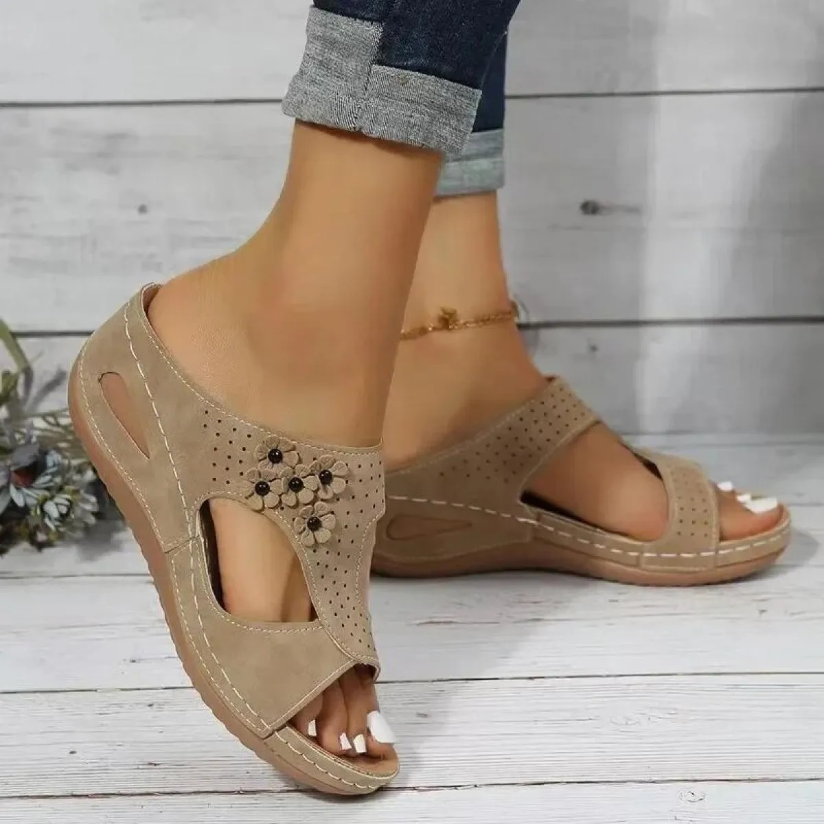 Sandali da donna Sandali estivi stile Roma per infradito Sandali piatti Scarpe casual estive da spiaggia