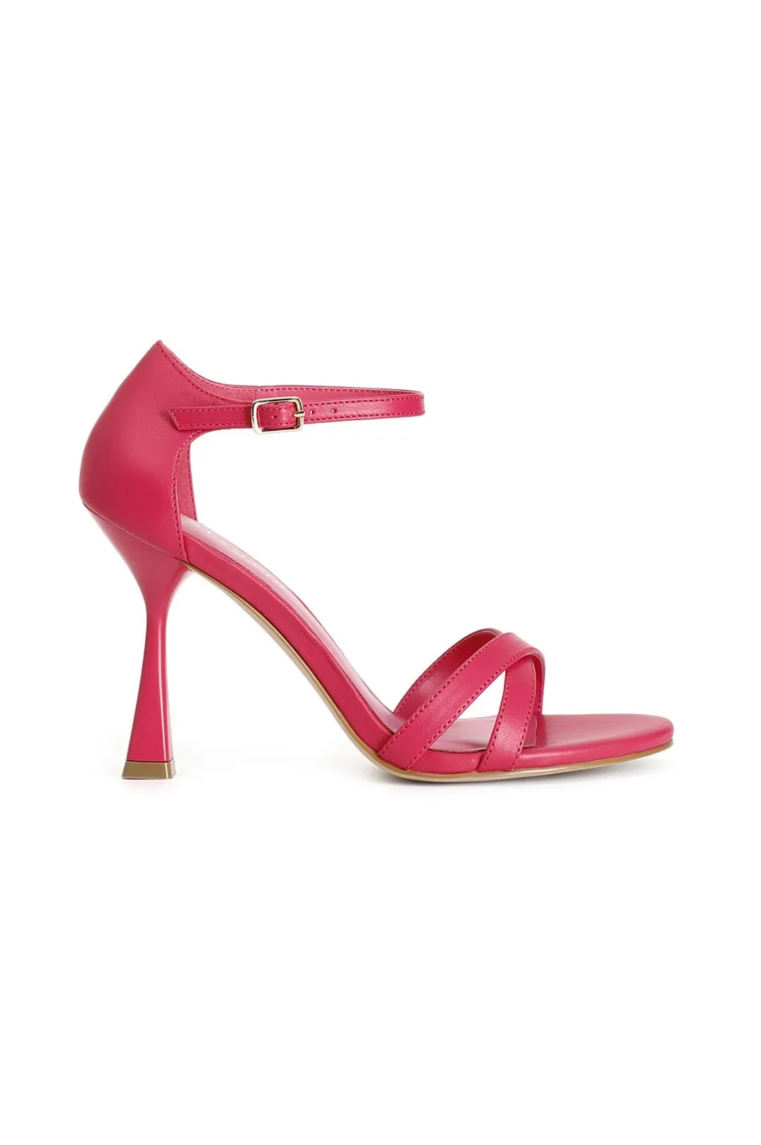 sandali incrocio con toppone in pelle fuxia