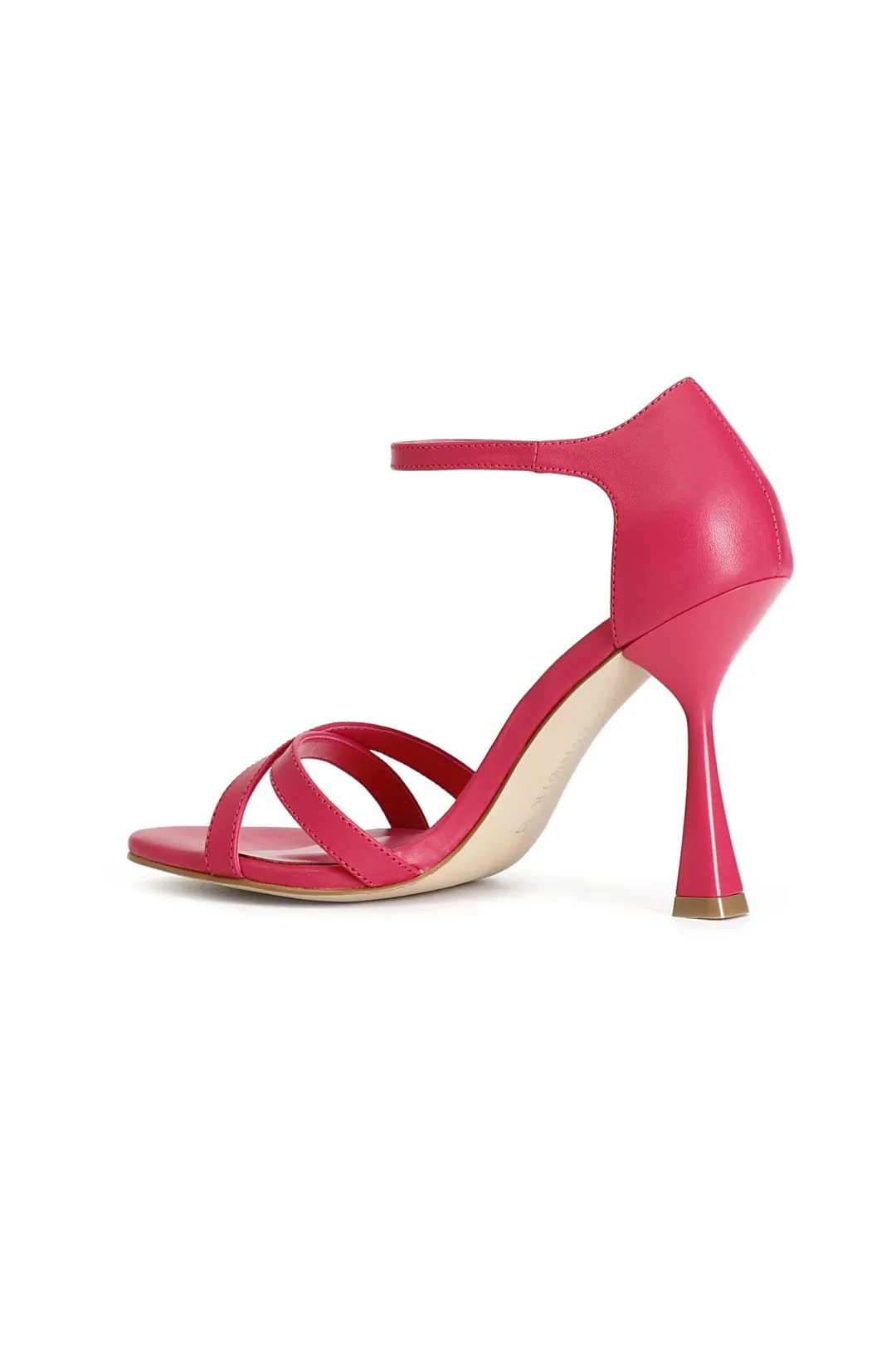 sandali incrocio con toppone in pelle fuxia