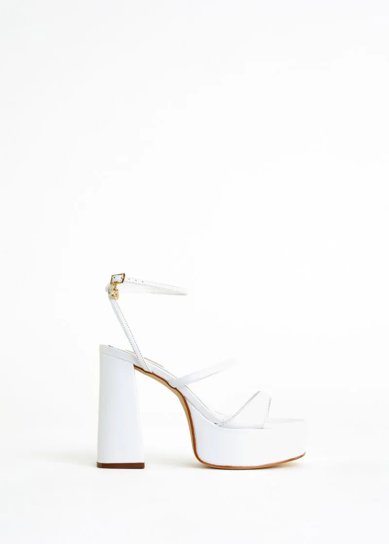 Sandali platform in pelle