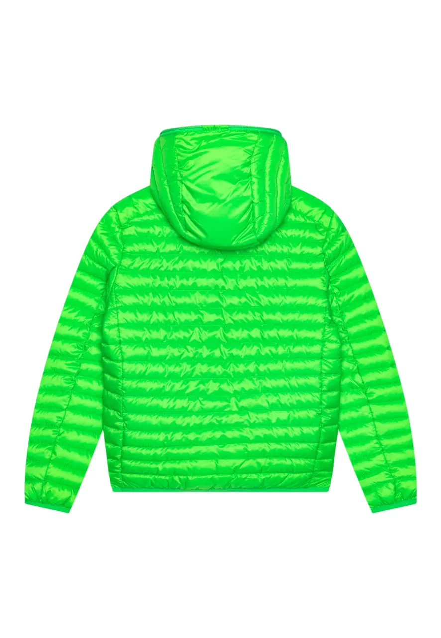 Save the Duck giubbino imbottito trapuntato con cappuccio verde fluo
