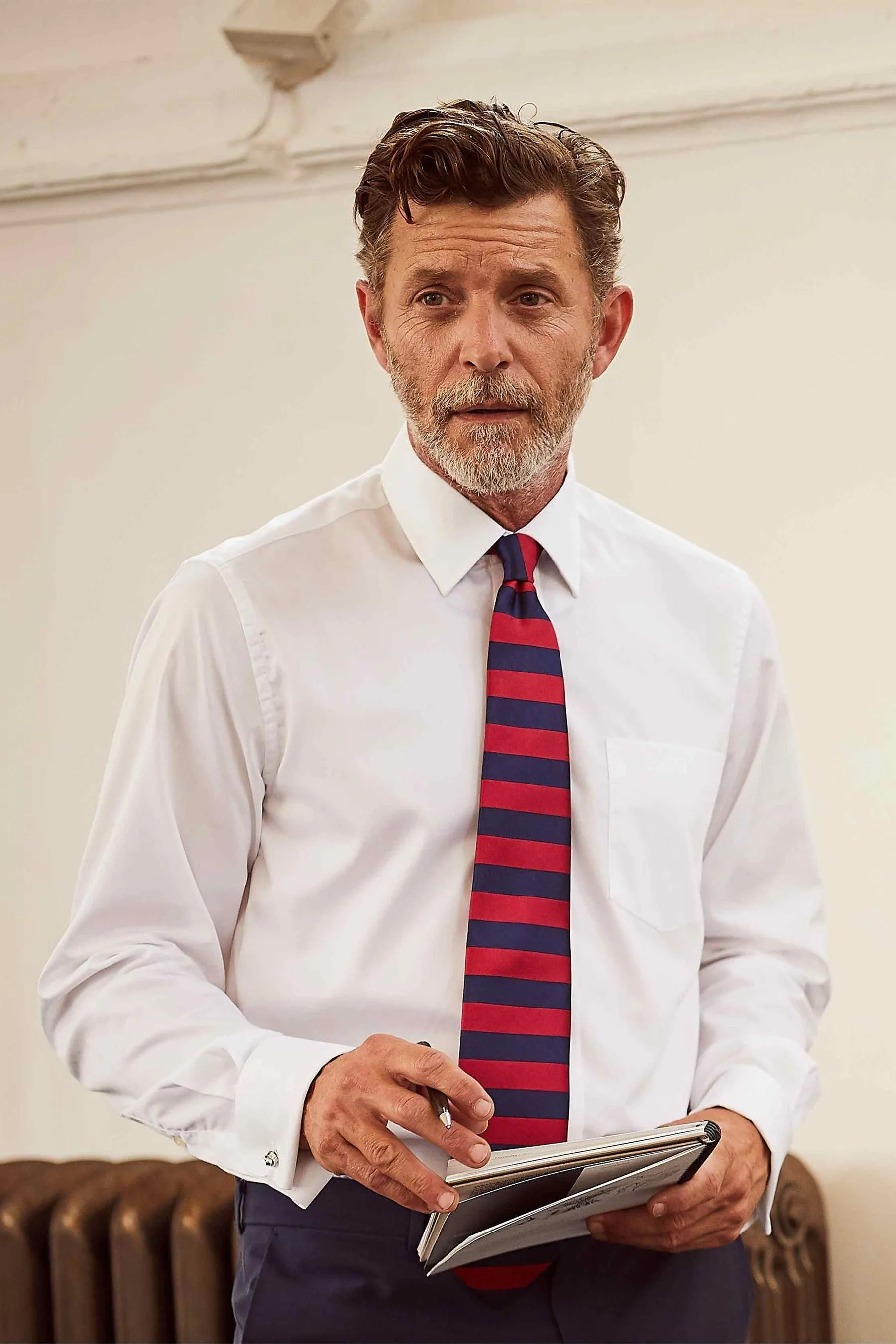 Savile - Row Co - Bianco classiche in twill con polsino singolo - Camicia