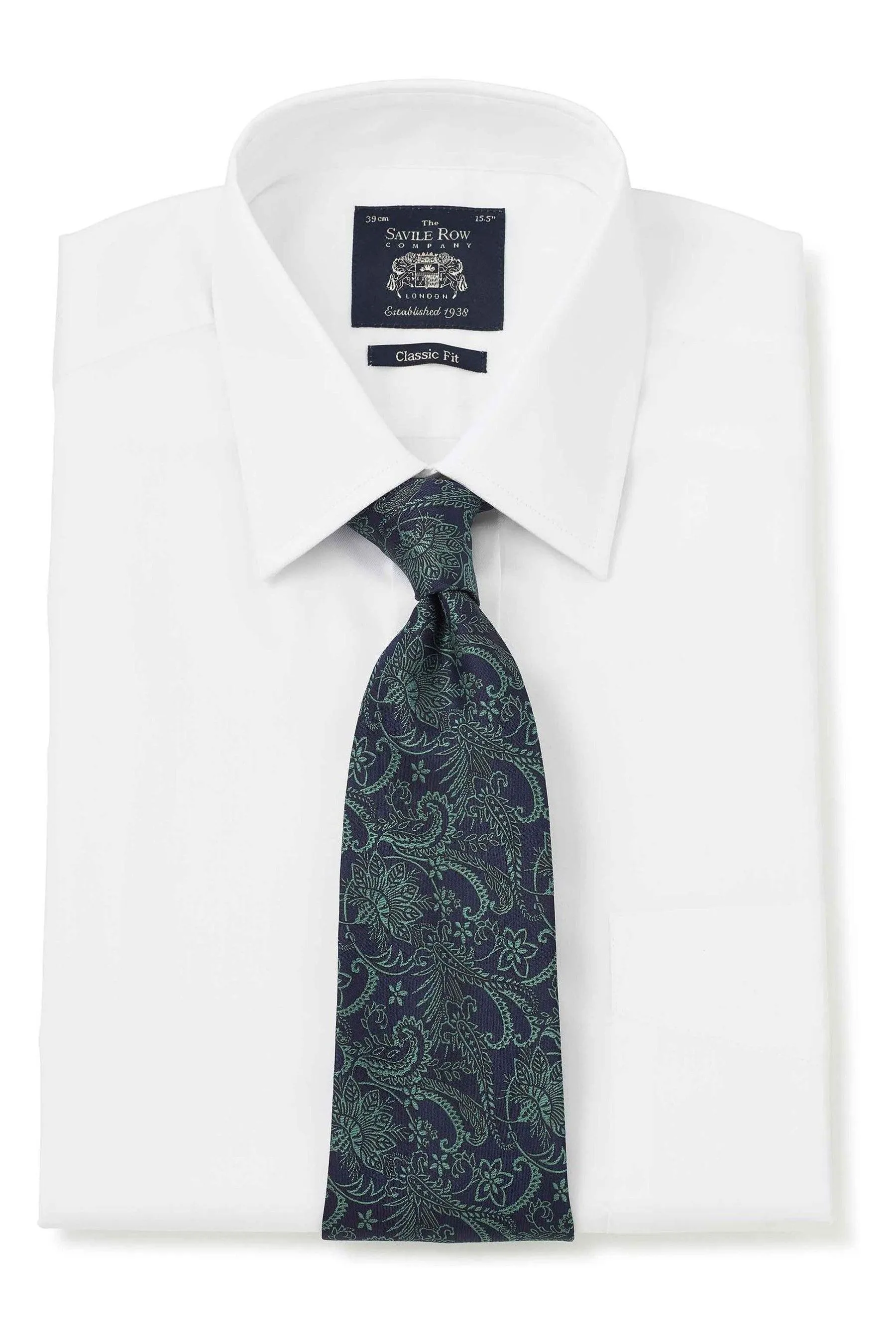 Savile - Row Co - Bianco classiche in twill con polsino singolo - Camicia