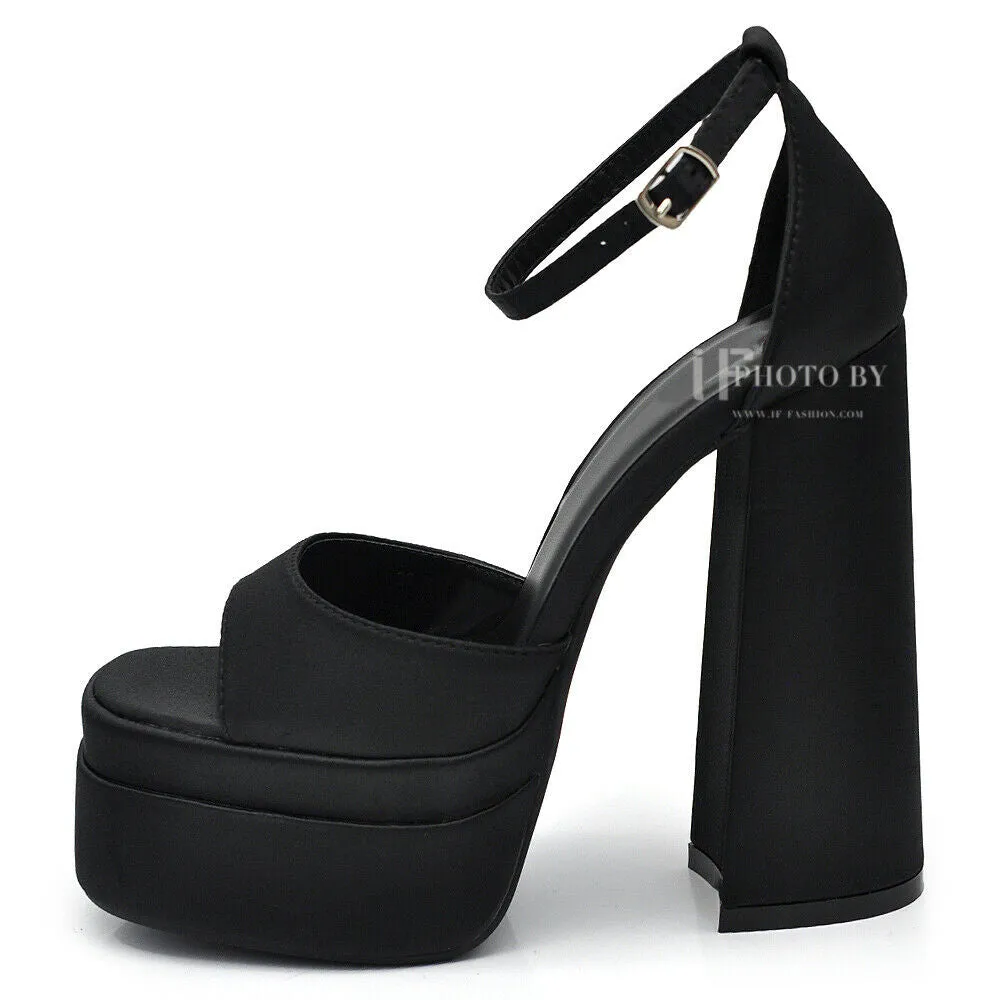 Scarpe Sandali Tacco Alto Plateau Platform Da Sera Donna Cerimonia 8385