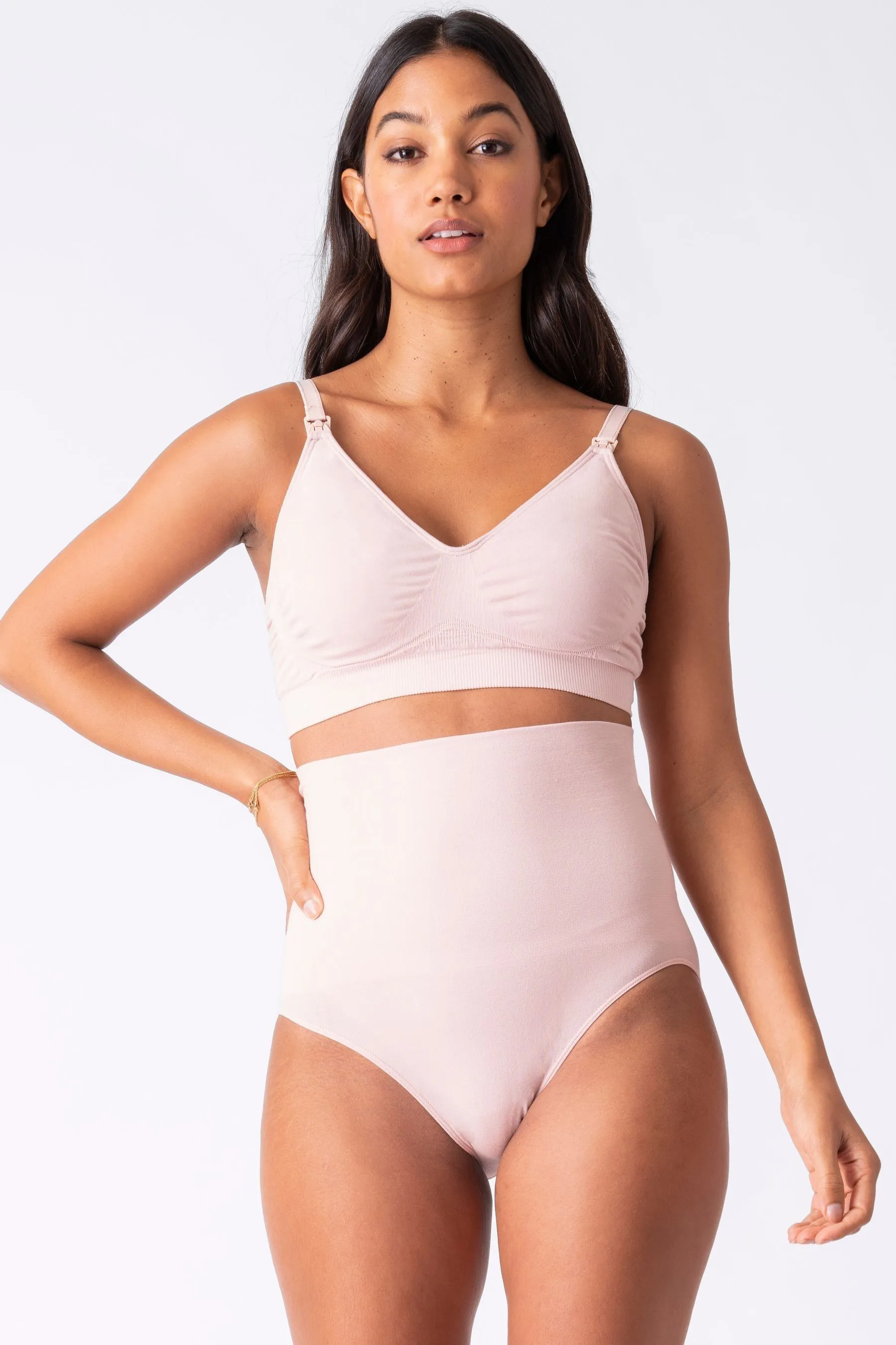 Seraphine Grigio e Rosa cipria - Slip modellante premaman - Confezione doppia