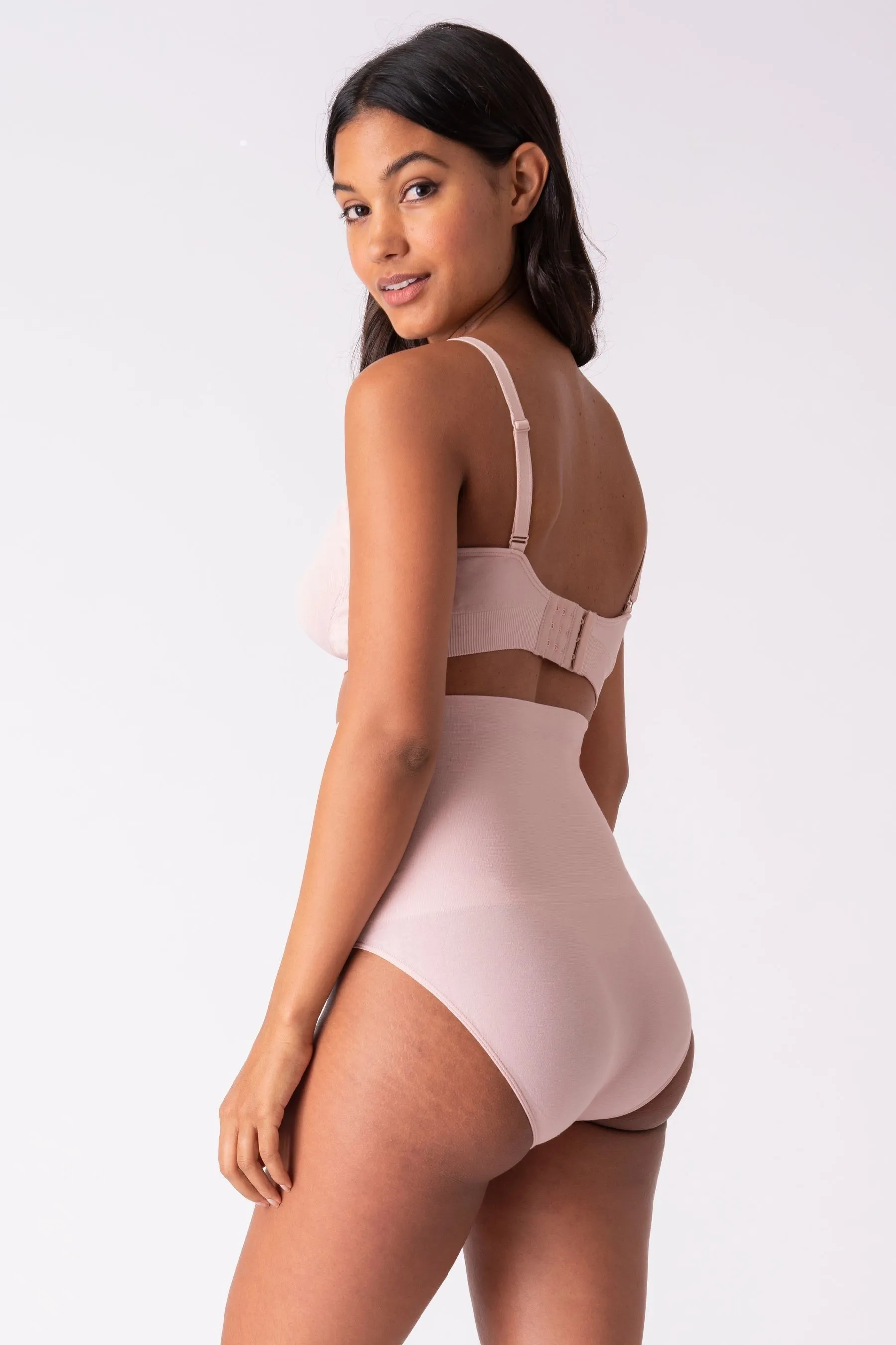 Seraphine Grigio e Rosa cipria - Slip modellante premaman - Confezione doppia