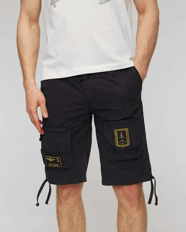 Shorts cargo blu scuro da uomo Aeronautica Militare