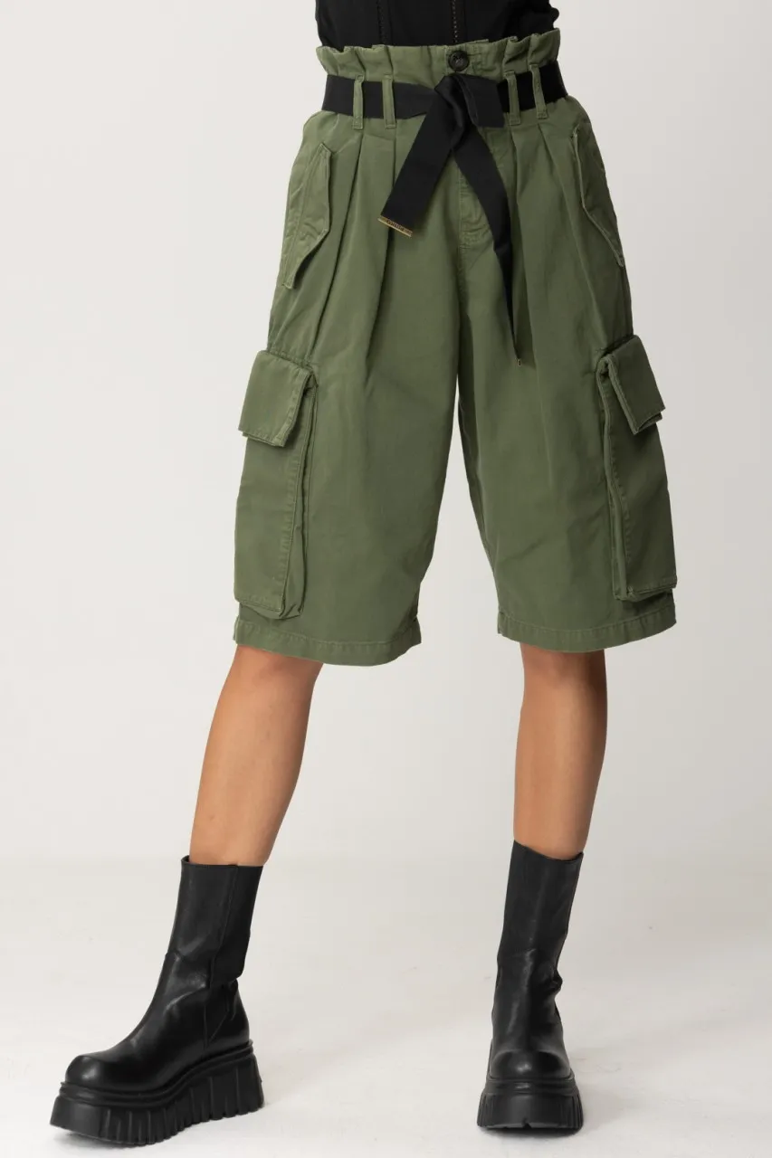 Shorts cargo con cintura VERDE CIPRESSO
