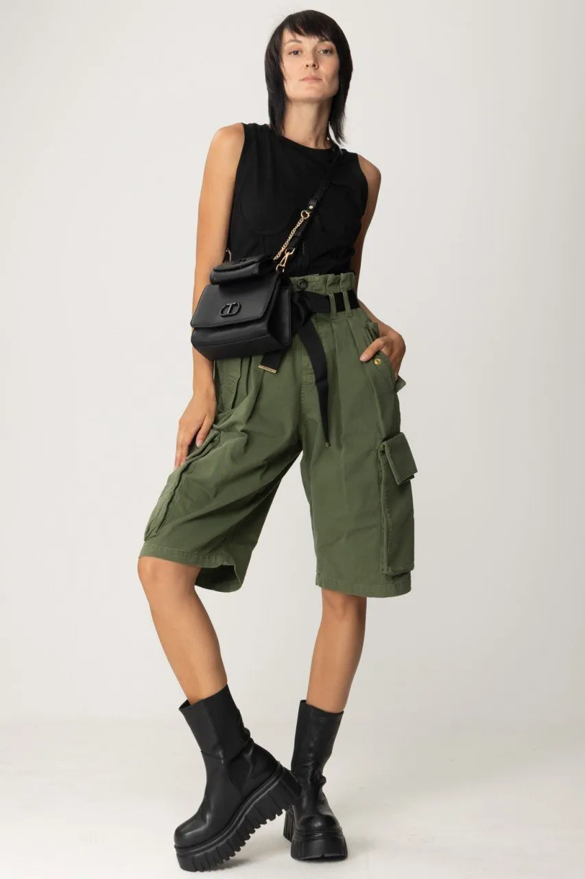 Shorts cargo con cintura VERDE CIPRESSO