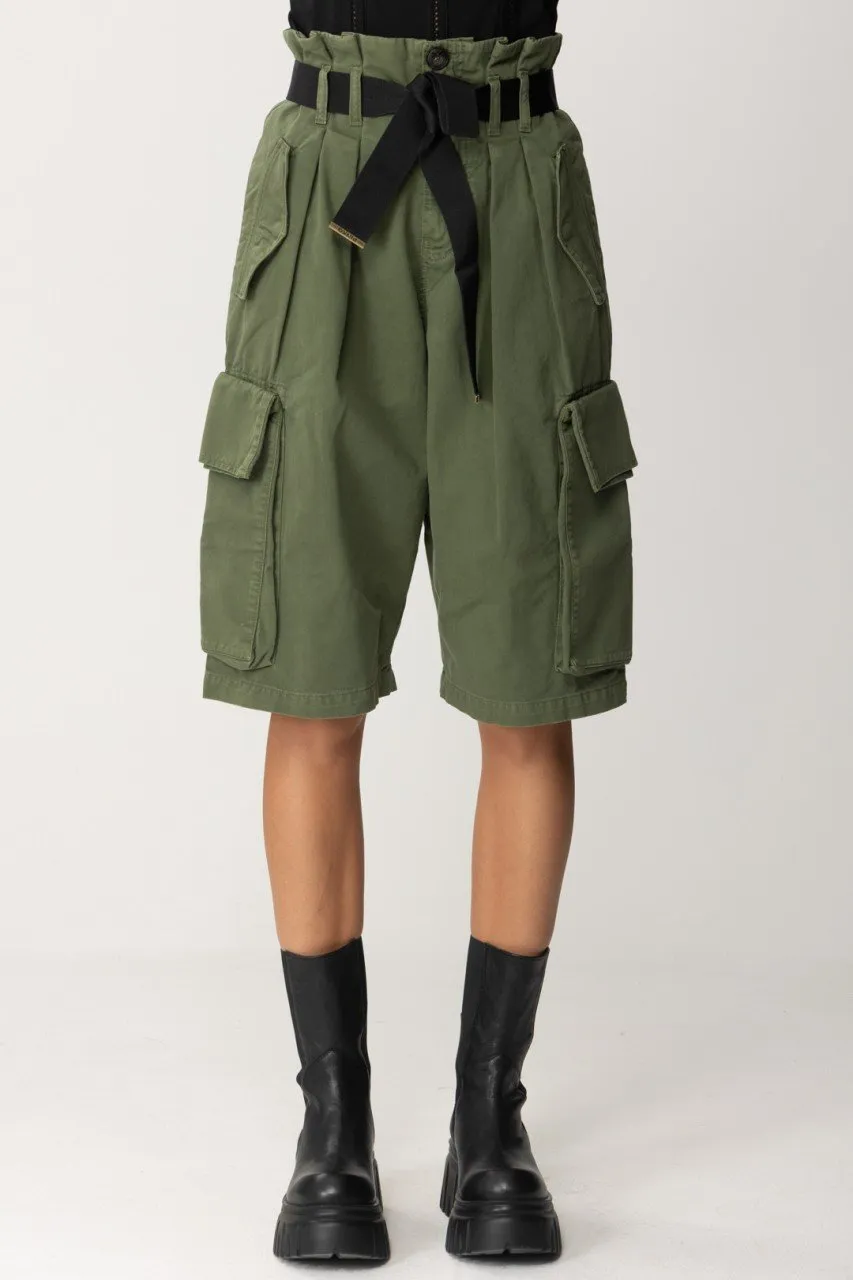 Shorts cargo con cintura VERDE CIPRESSO