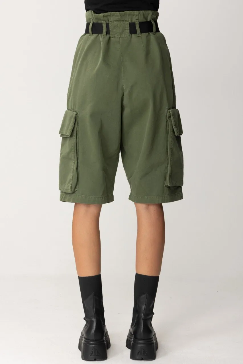 Shorts cargo con cintura VERDE CIPRESSO