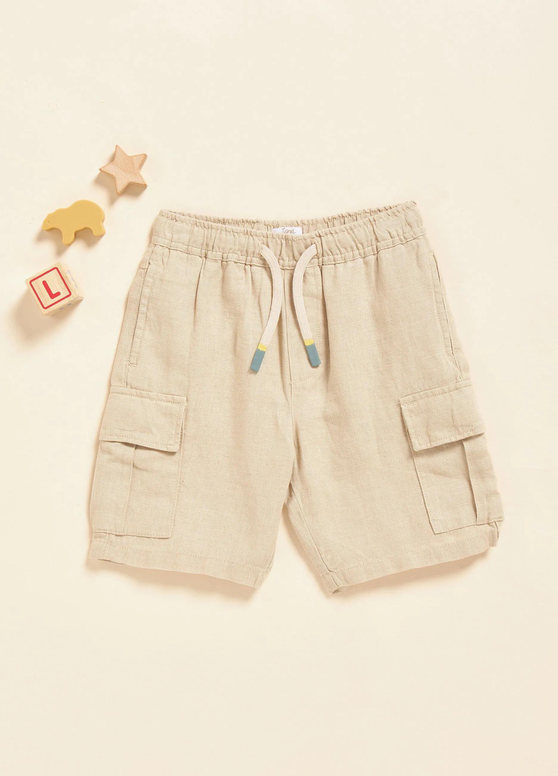 Shorts cargo in puro lino IANA
