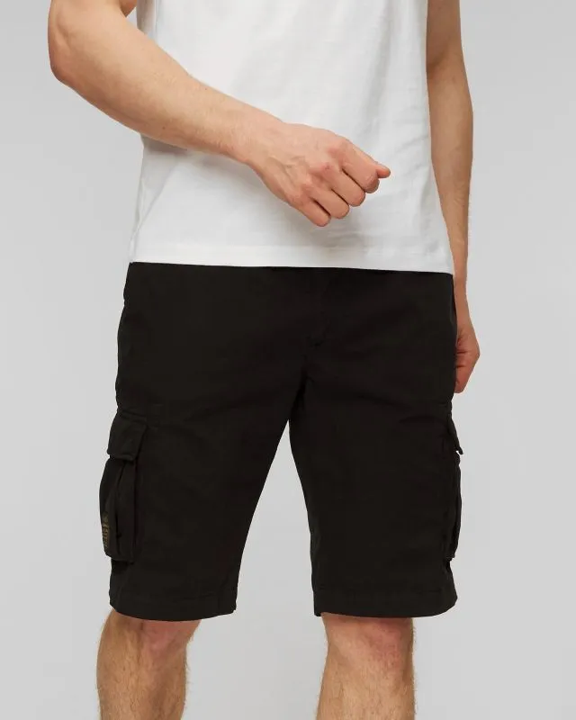 Shorts cargo neri da uomo Aeronautica Militare