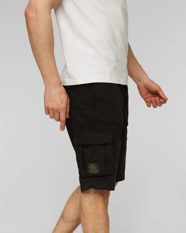 Shorts cargo neri da uomo Aeronautica Militare