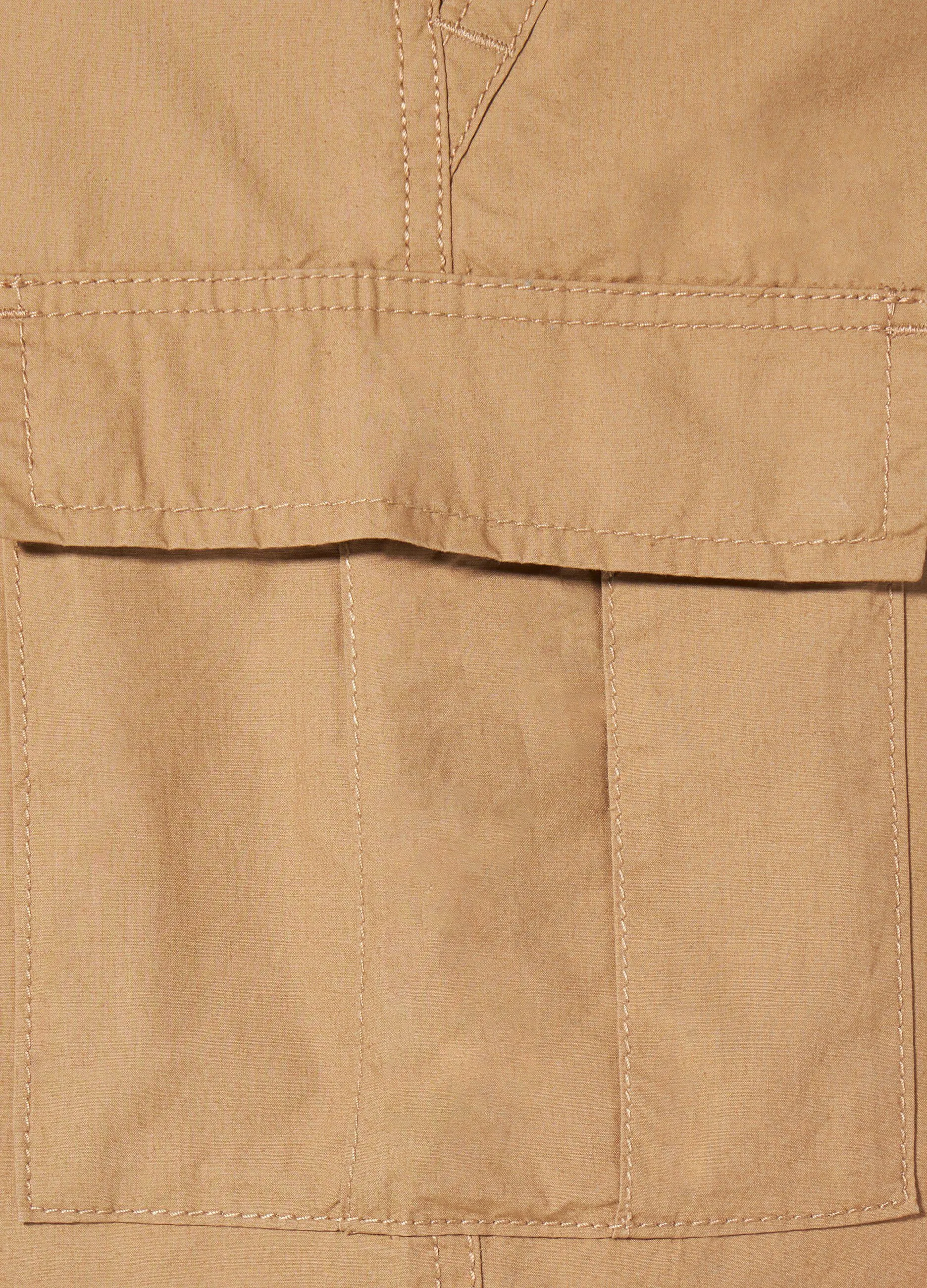 Shorts in popeline di puro cotone cargo ragazzo