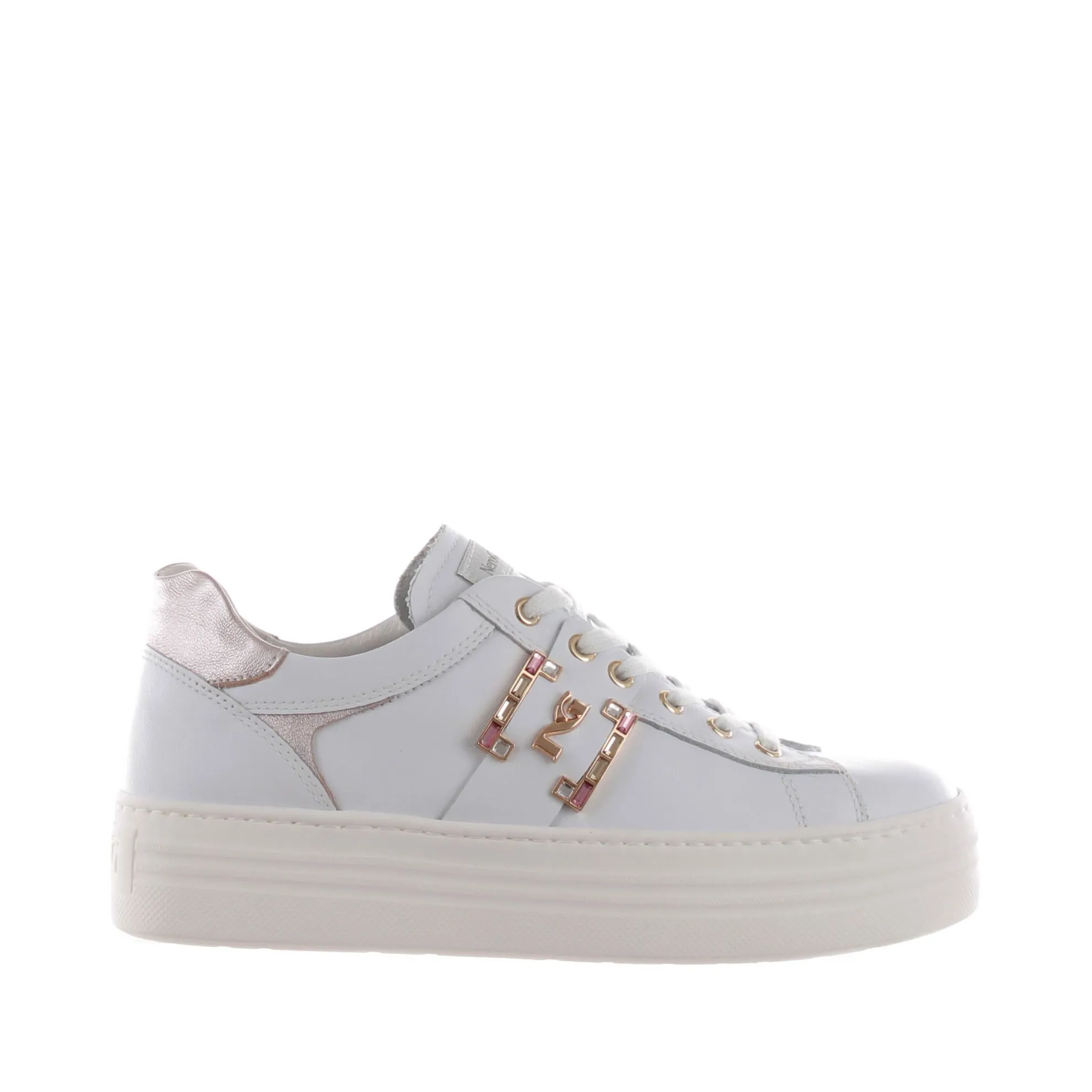 Sneaker in pelle con pietre