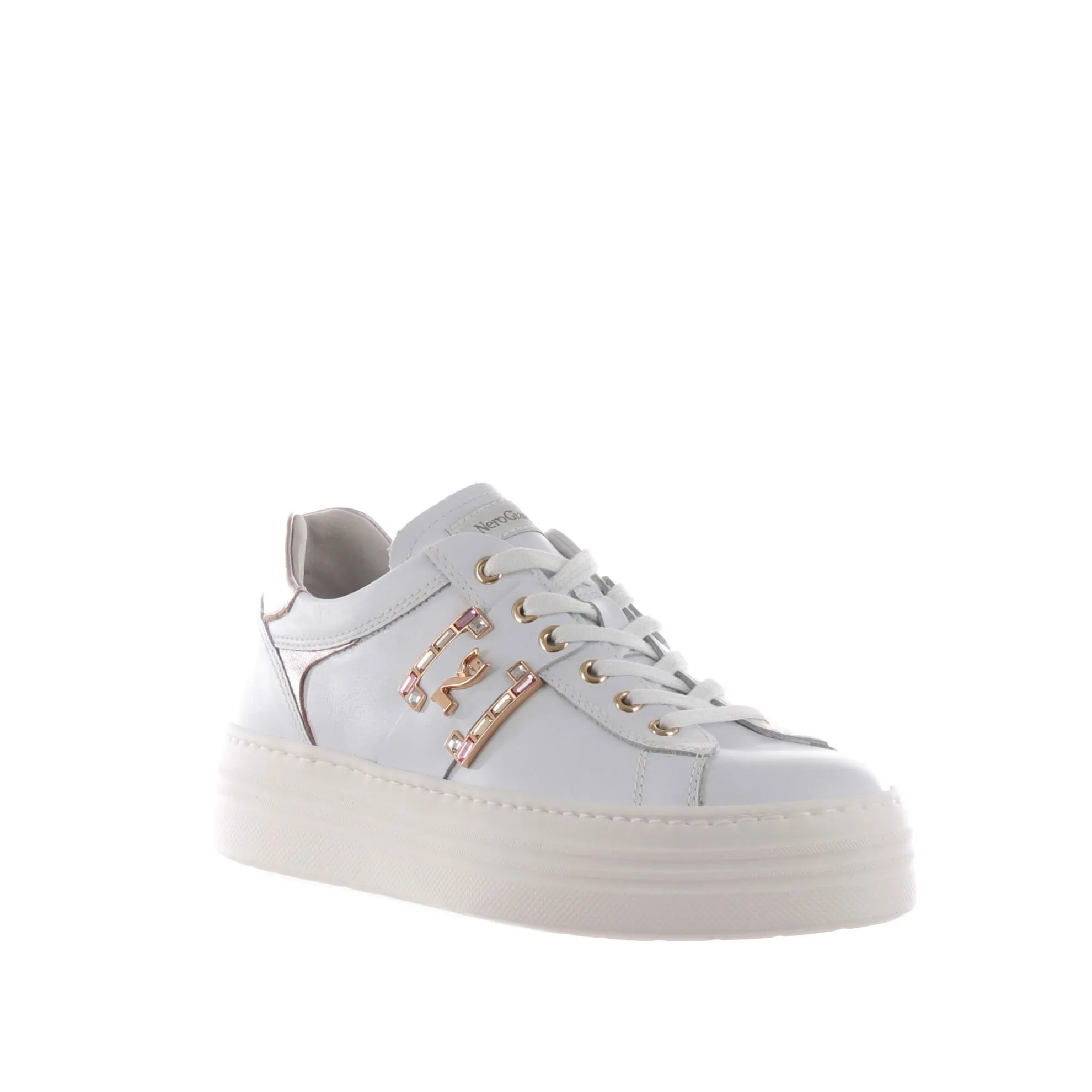 Sneaker in pelle con pietre