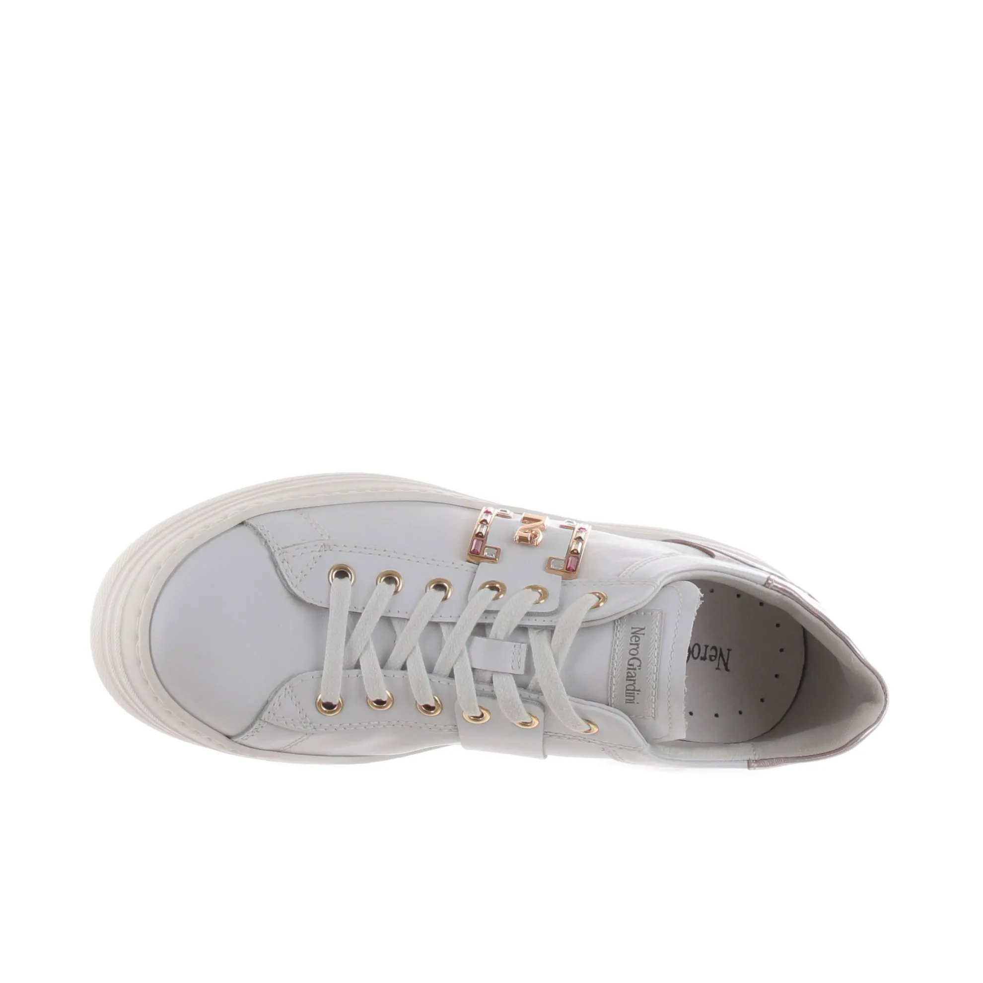 Sneaker in pelle con pietre