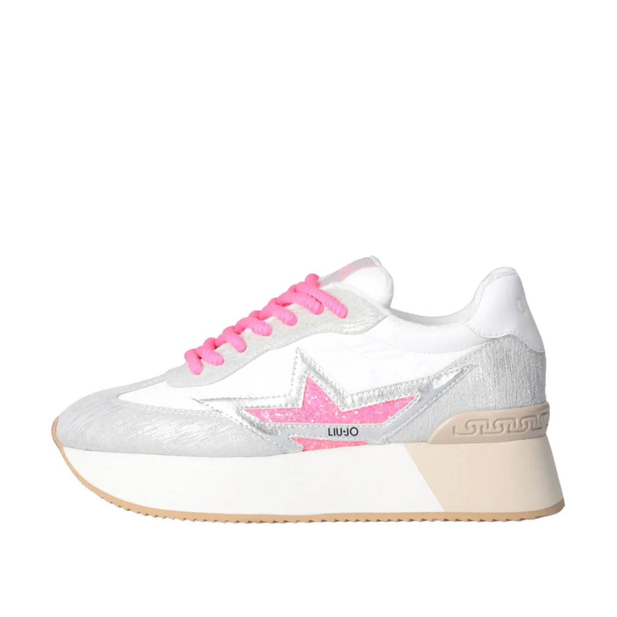 Sneakers Donna Liu-Jo Stella Glitter Platform Grigio / Bianco / Rosa