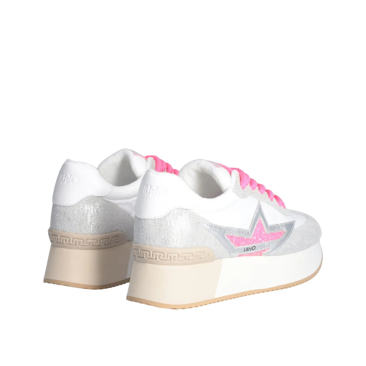 Sneakers Donna Liu-Jo Stella Glitter Platform Grigio / Bianco / Rosa