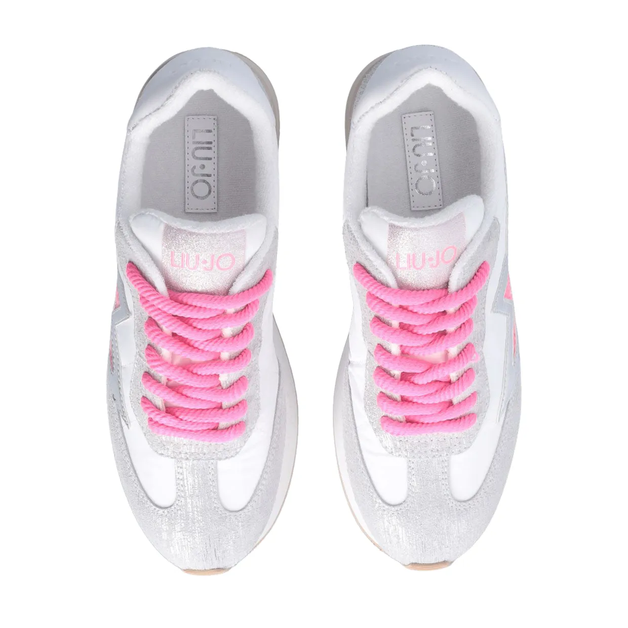 Sneakers Donna Liu-Jo Stella Glitter Platform Grigio / Bianco / Rosa
