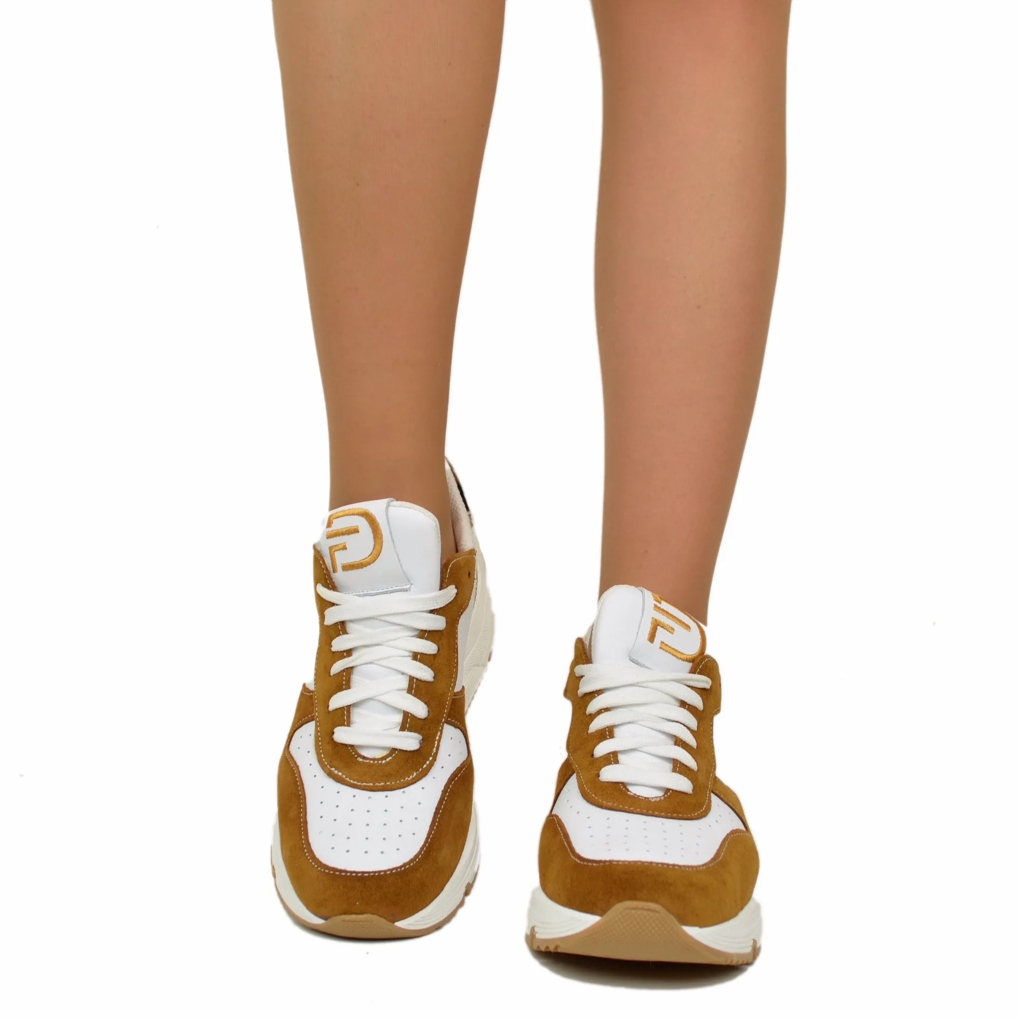 Sneakers Glitter in Pelle Scamosciata Retro Leopardato Fondo Platform