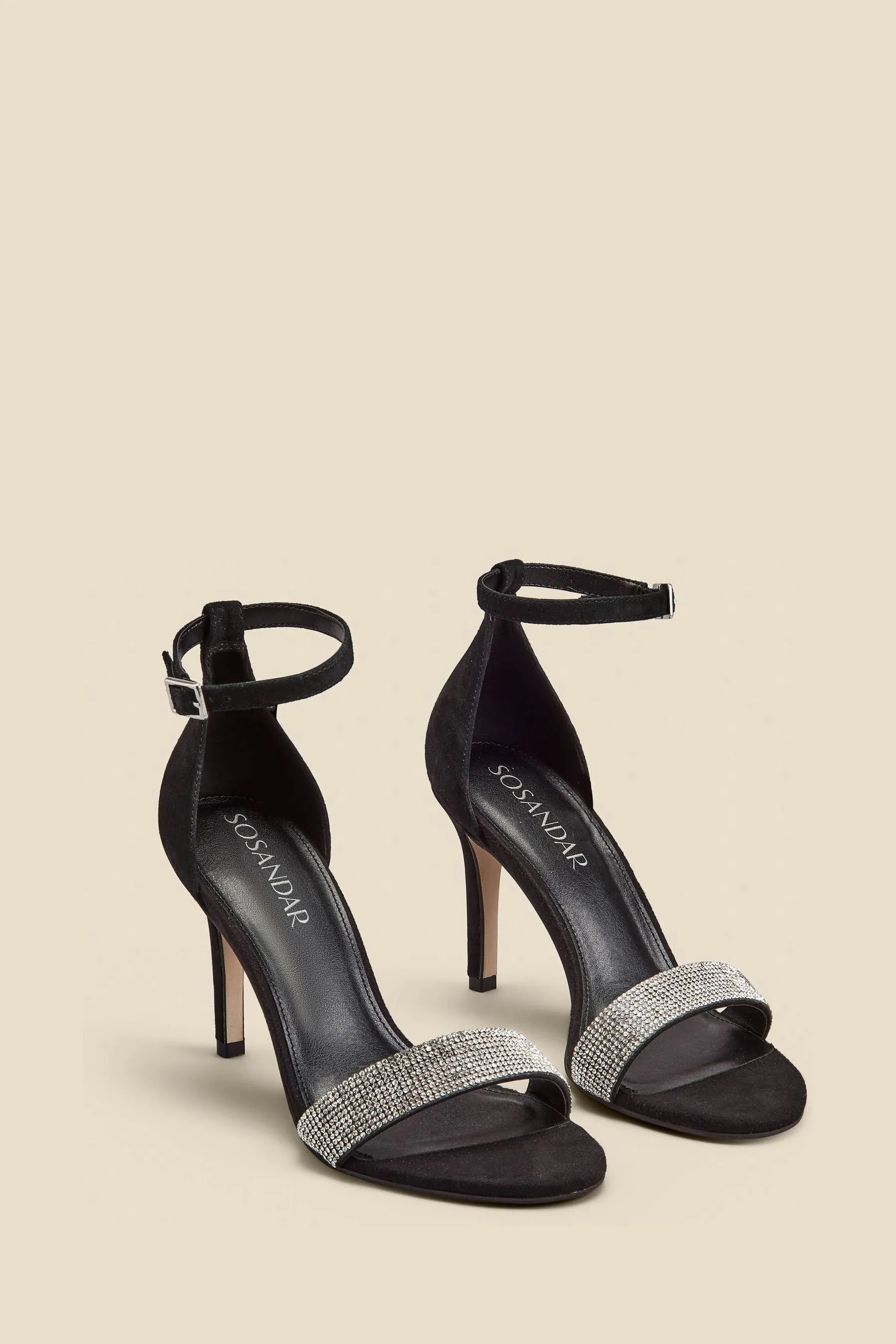 Sosandar - Sandali scamosciata con tacco alto e strass