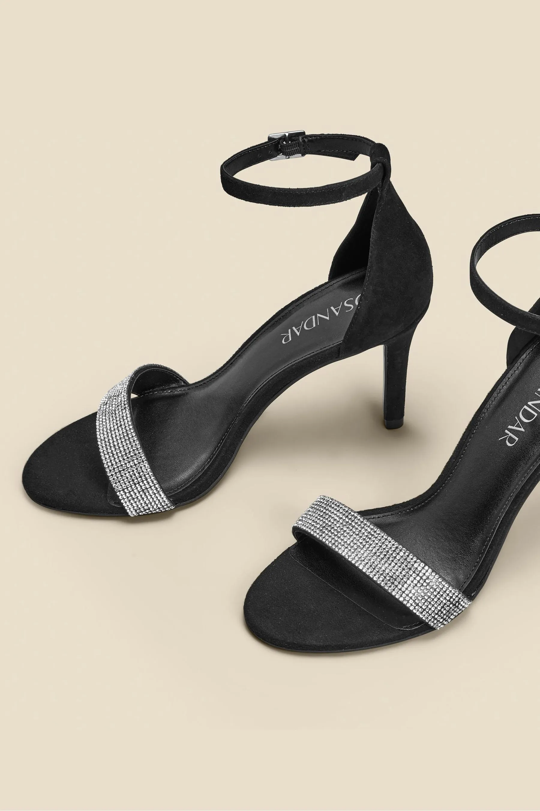 Sosandar - Sandali scamosciata con tacco alto e strass
